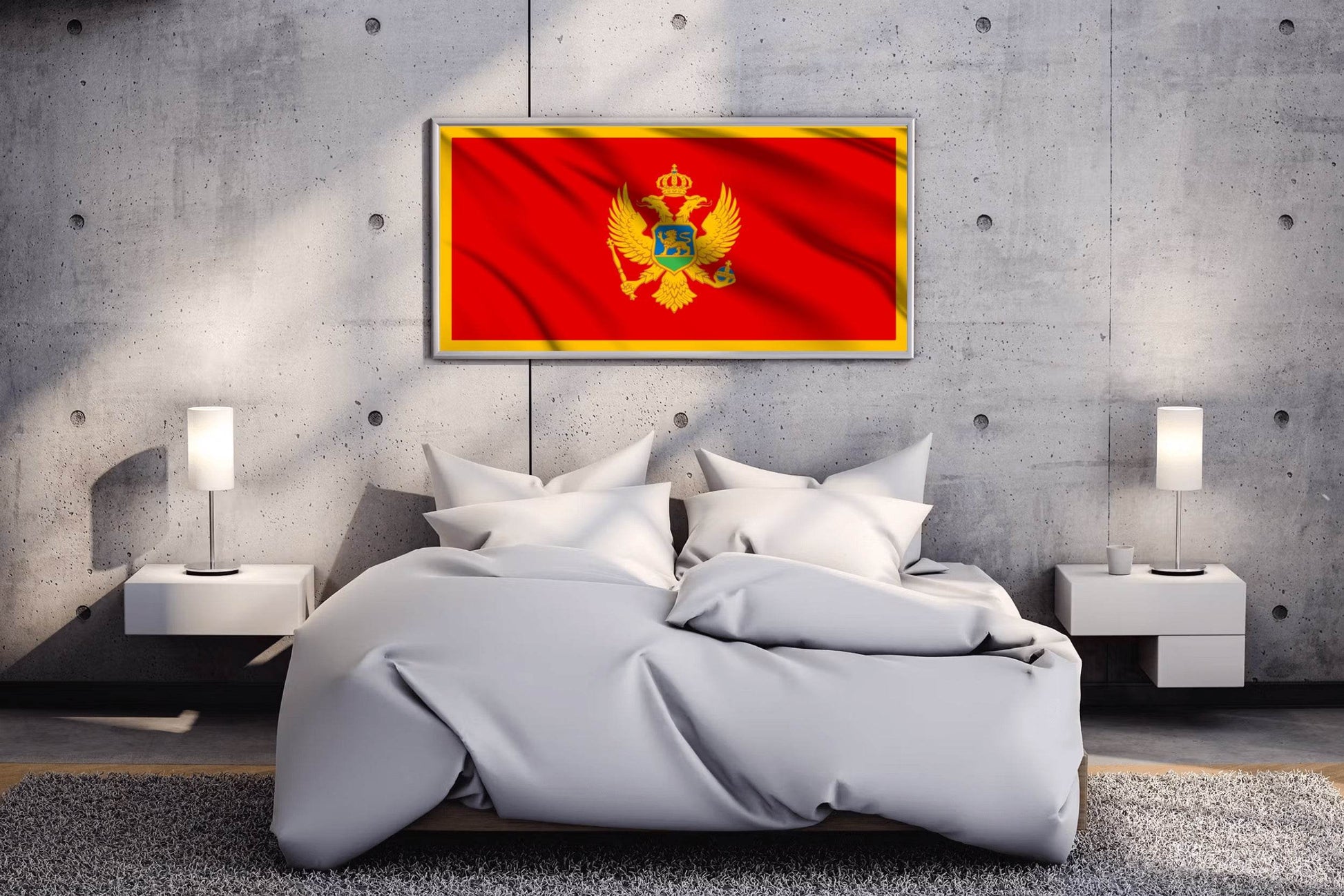 Montenegro National Flag Wall Art - beink online art store