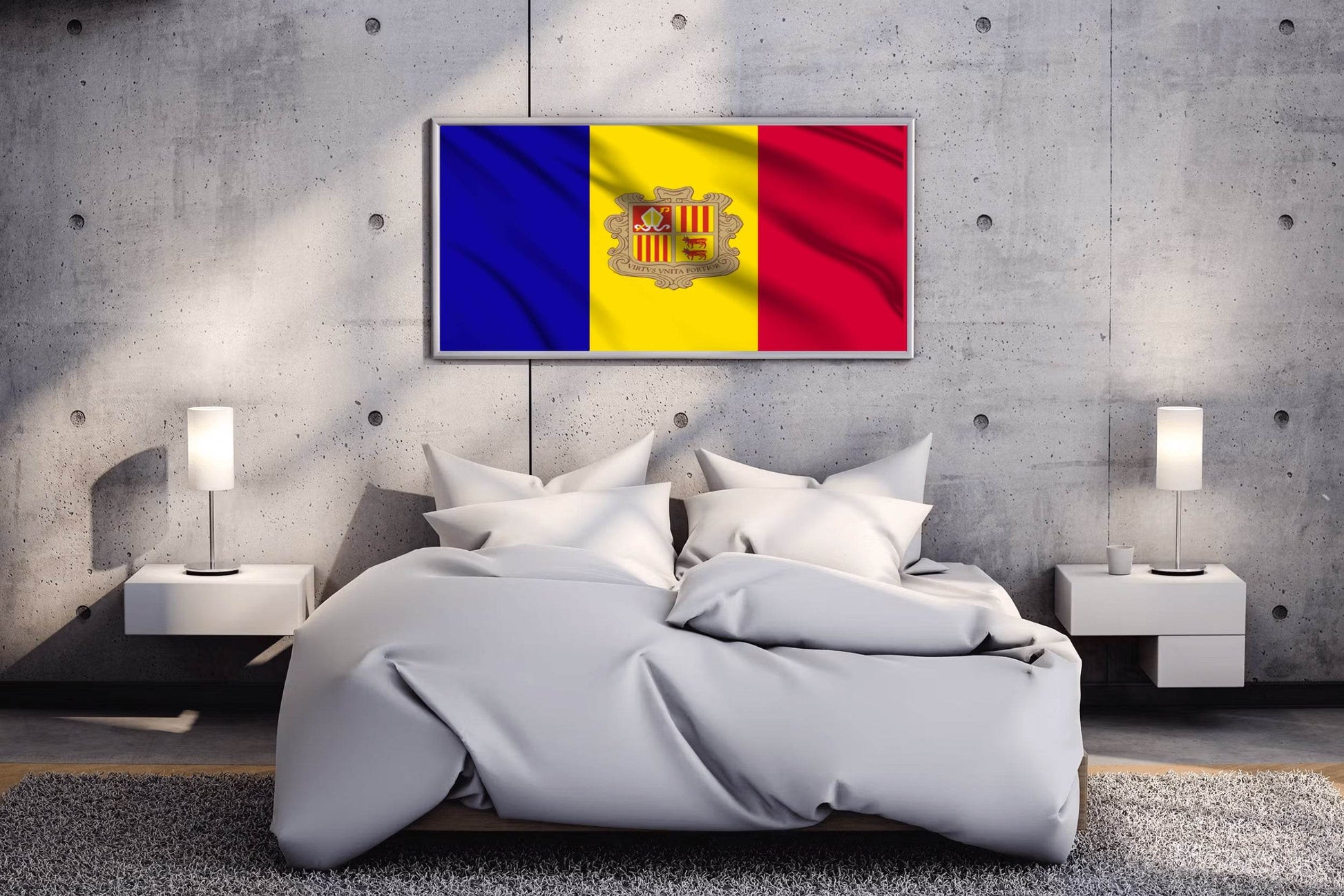 Andorra National Flag Wall Art - beink online art store