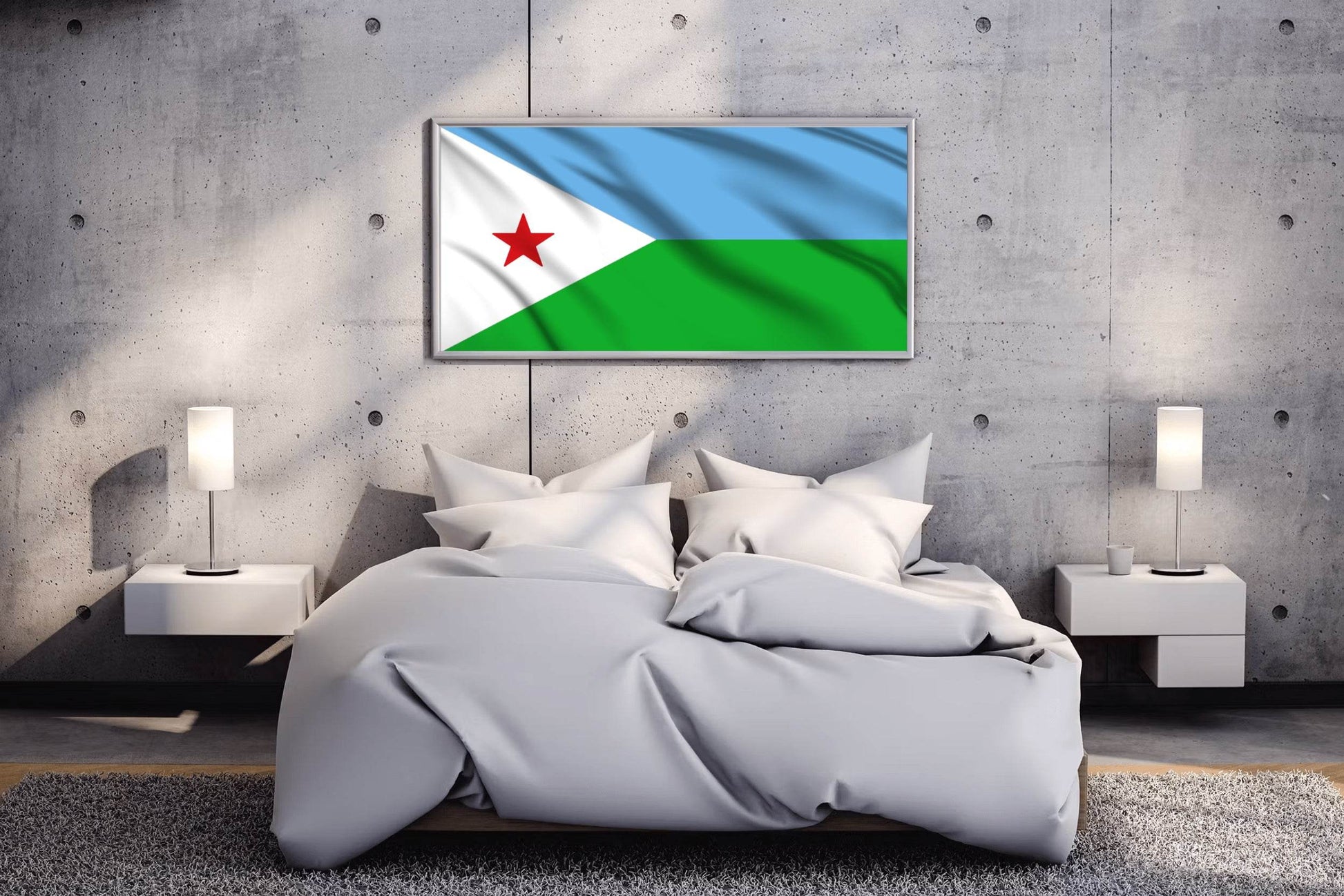 Djibouti National Flag Wall Art - beink online art store