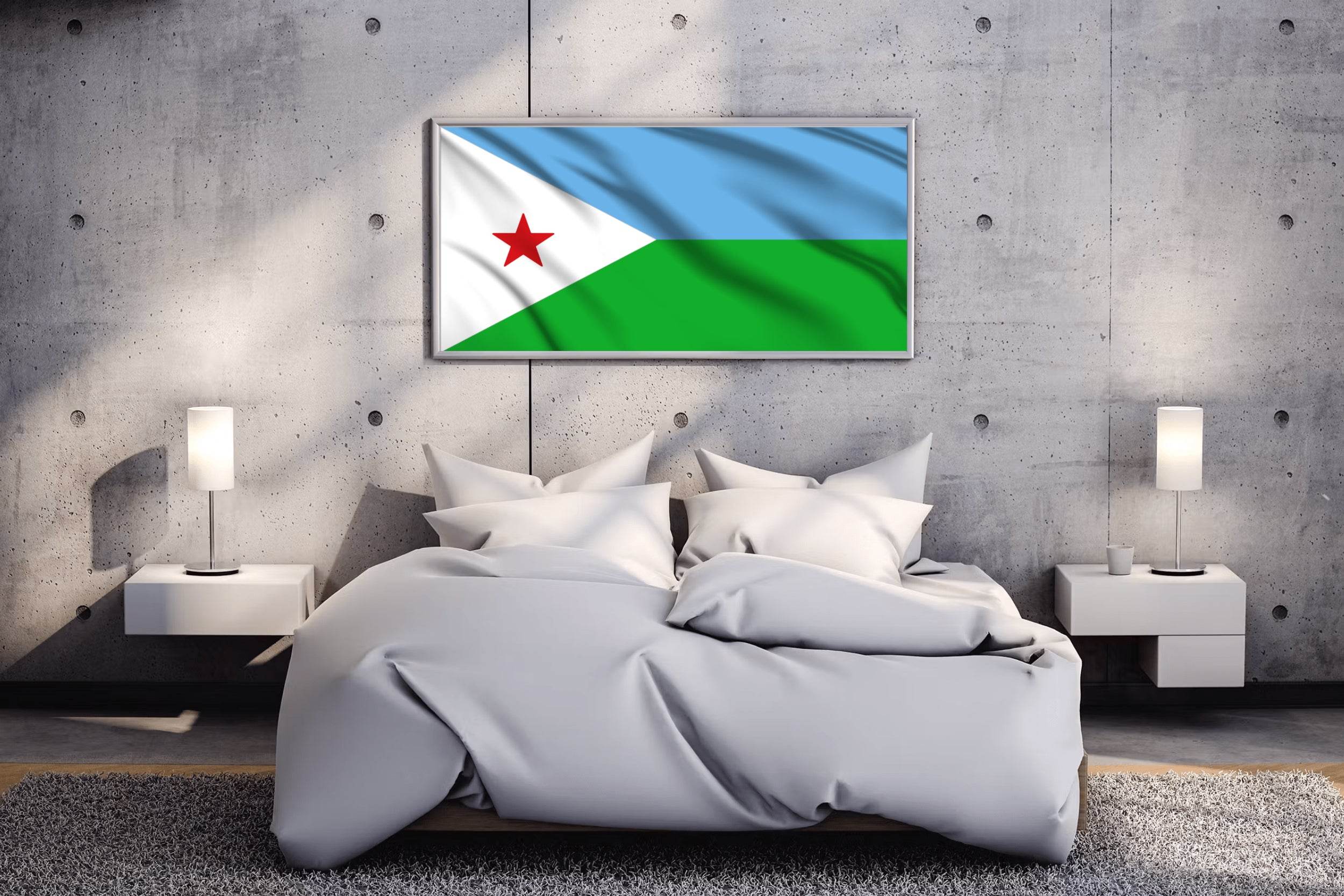 Djibouti National Flag Wall Art - beink online art store
