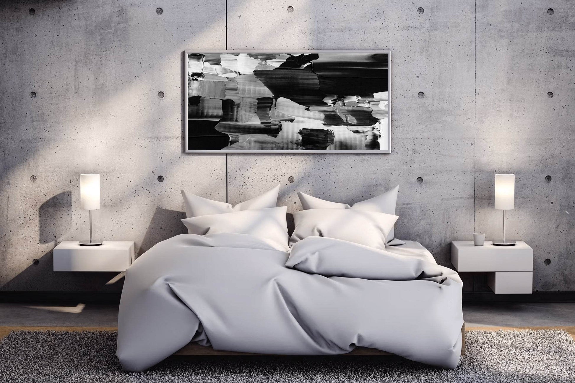 Grunge Black and White Background Abstract Wall Art - beink online art store