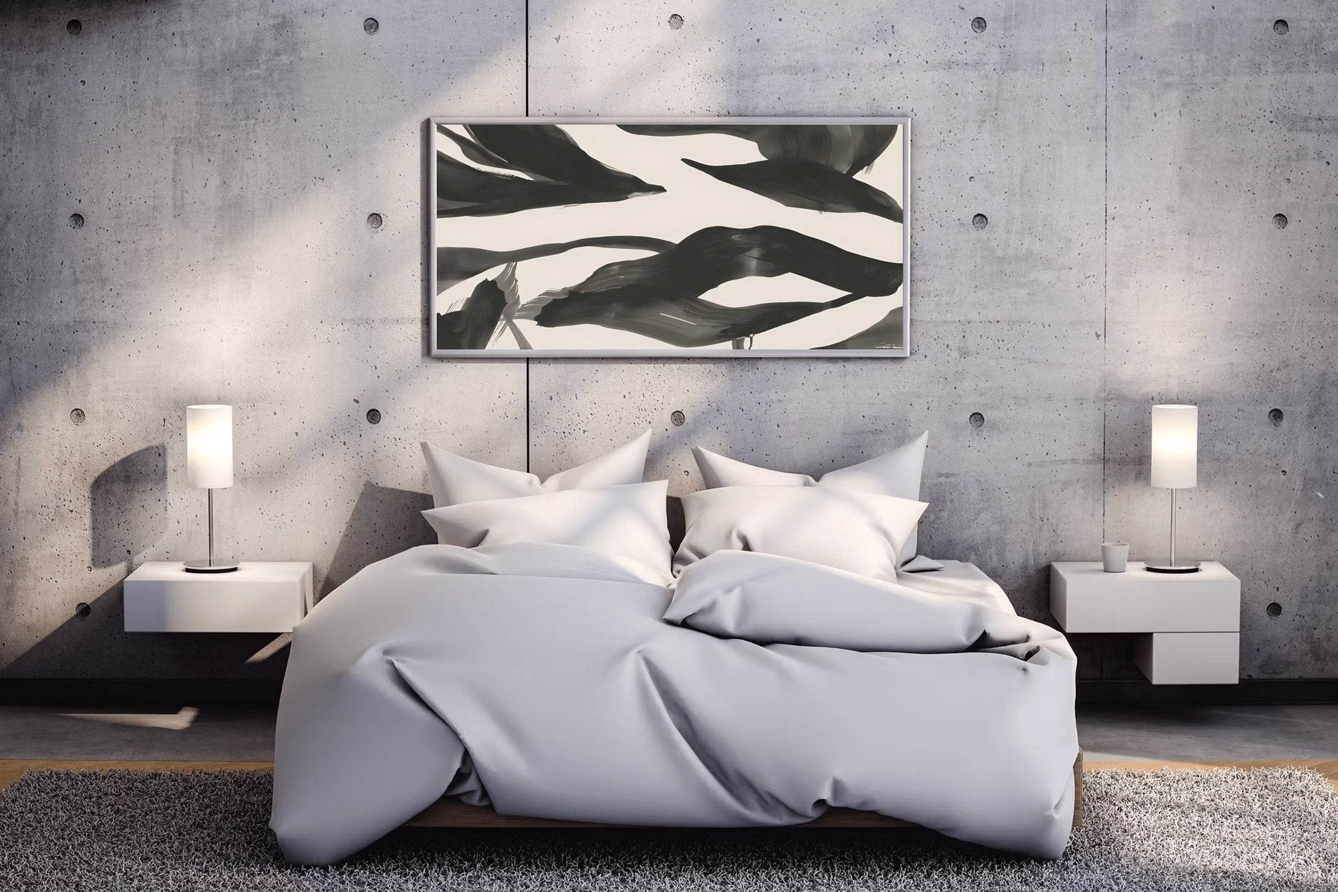 Dark Currents- Fluid Movement of the Black Lines Wall Art - beink online art store