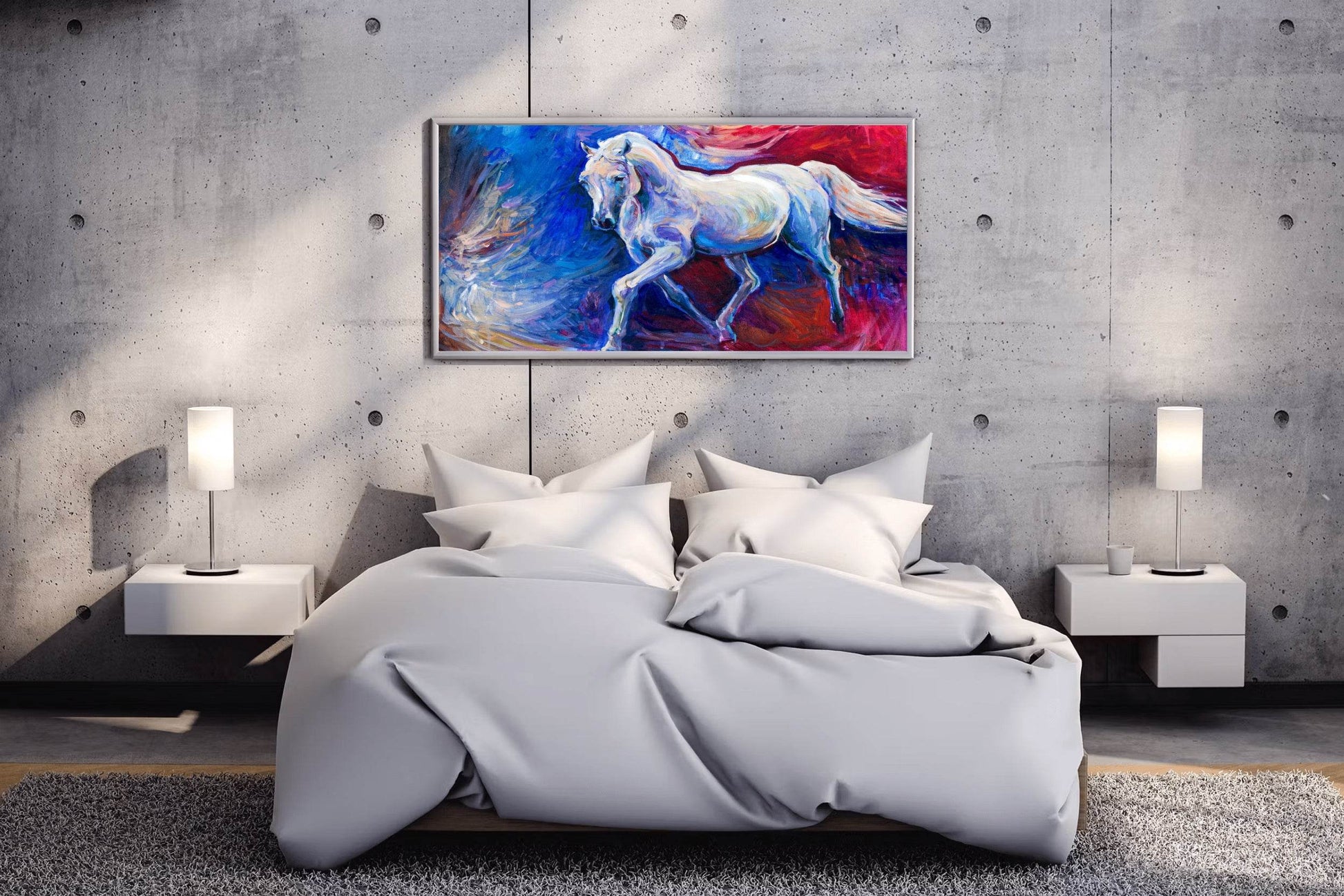 White Horse Oil Painting Wall Art - beink online art store