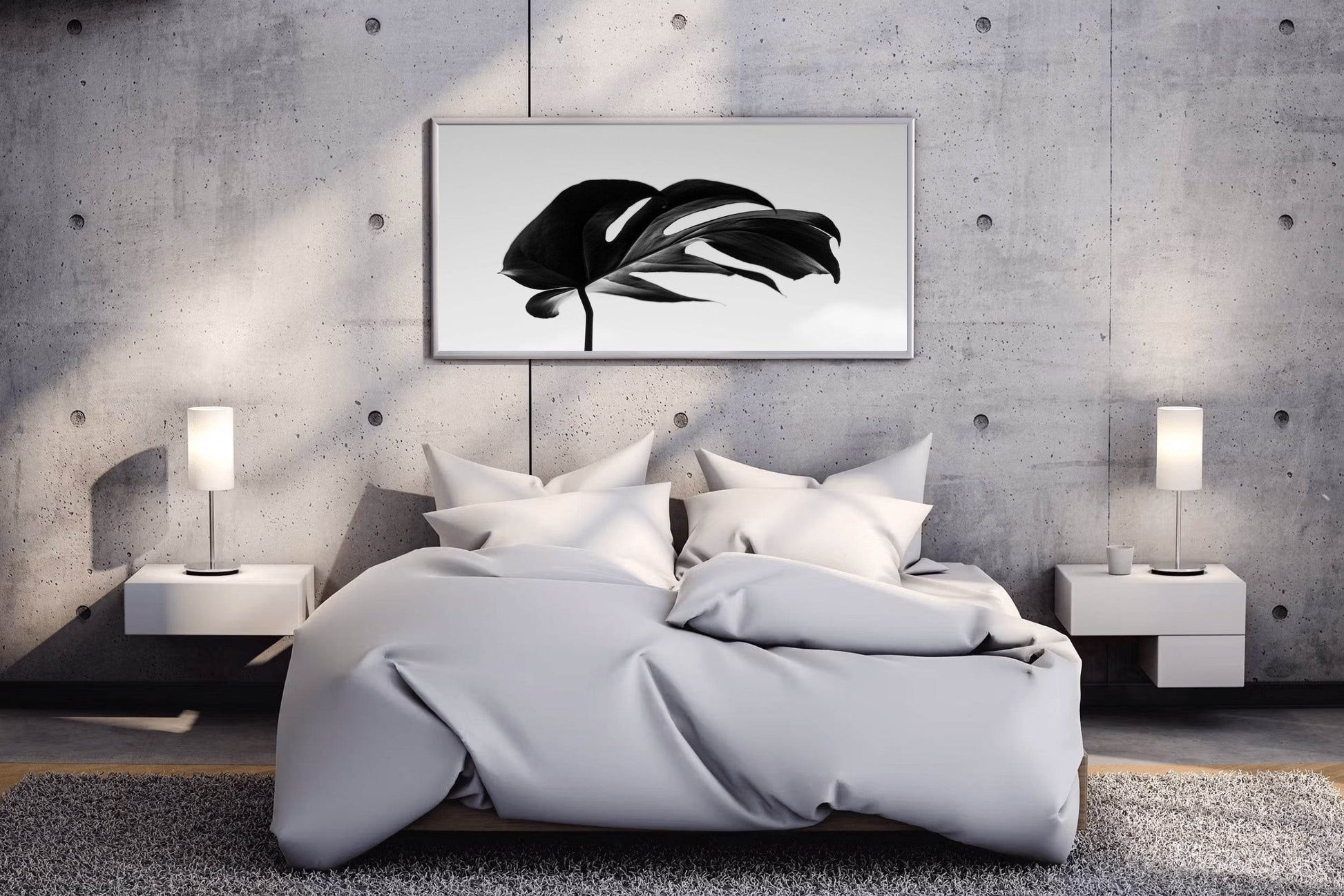 Monstera Deliciosa Black & White Wall Art - beink online art store