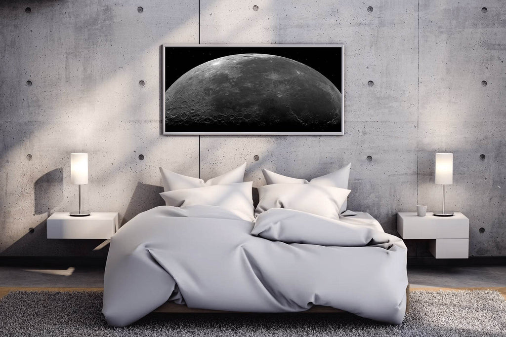 Moon Closeup Black & White Wall Art - beink online art store