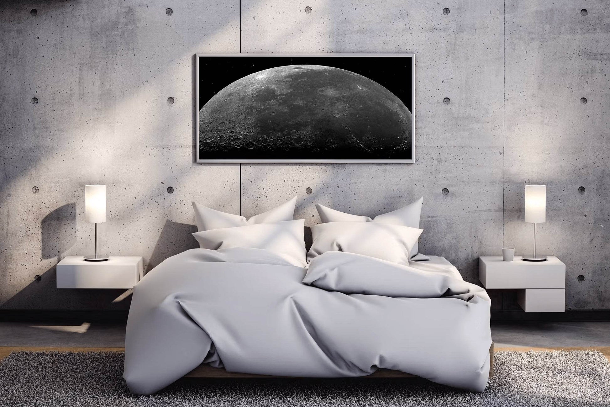 Moon Closeup Black & White Wall Art - beink online art store