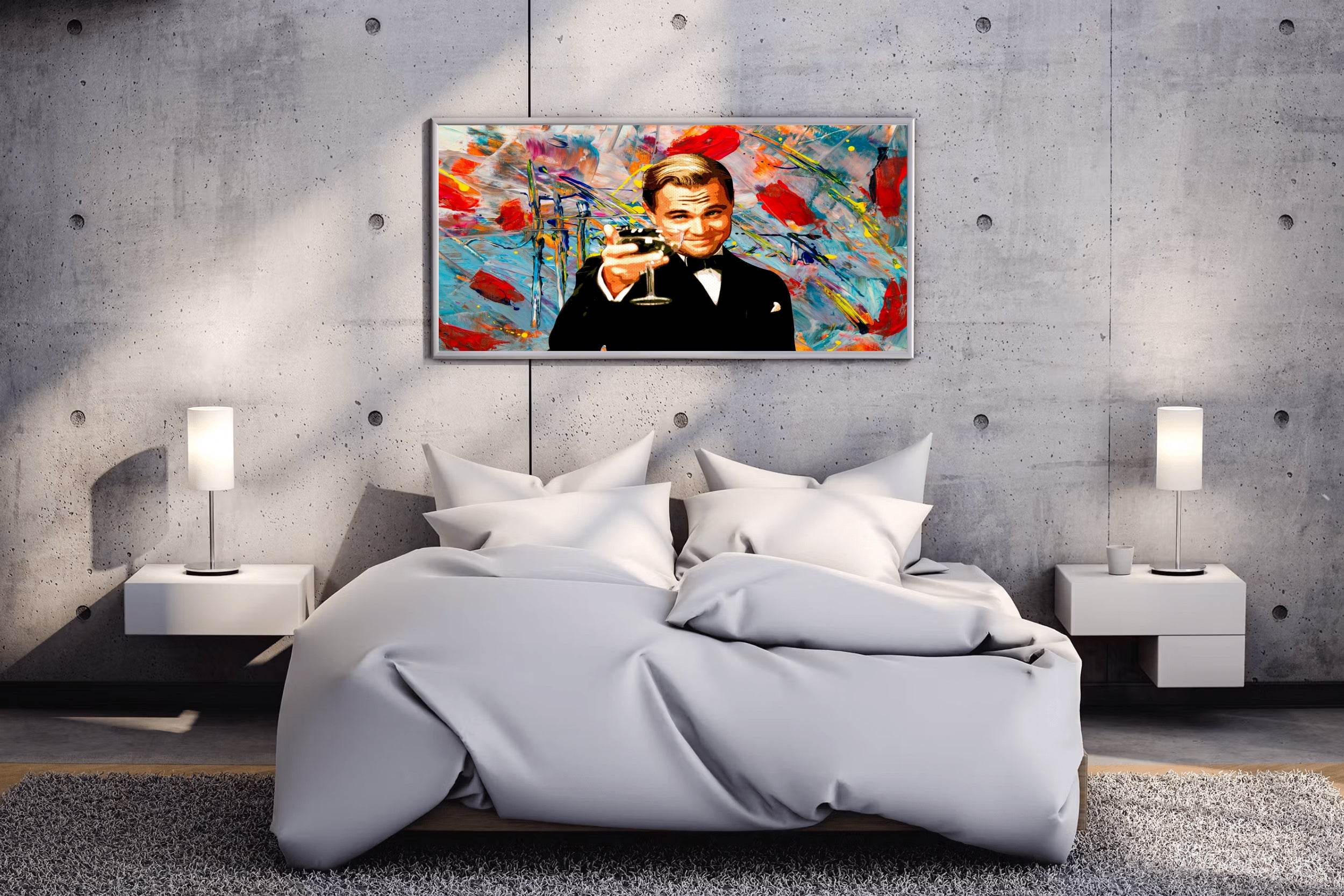 Leonardo DiCaprio Painting With Brush Strokes Background - beink online art store
