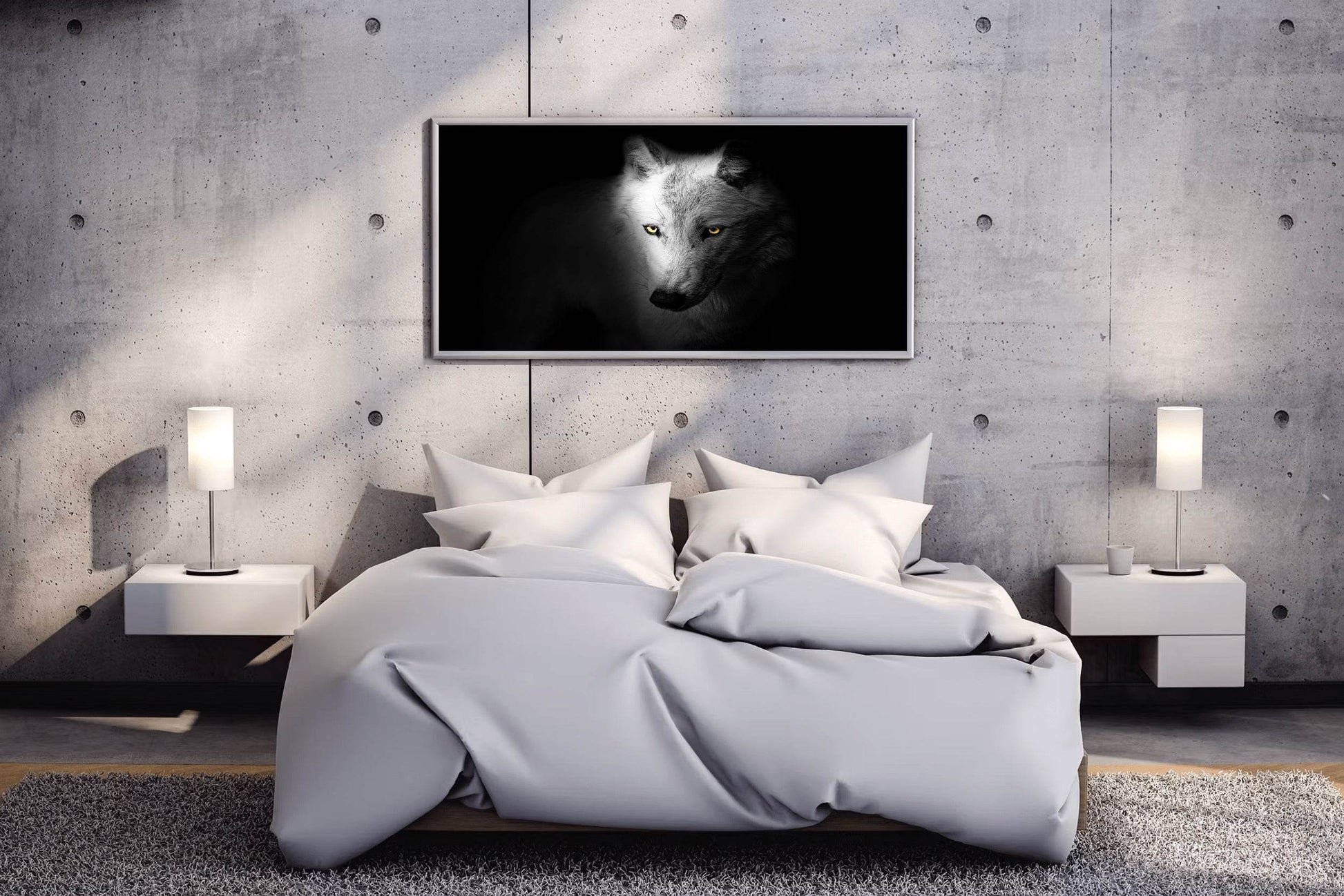 Arctic Wolf Black & White Wall Art - beink online art store