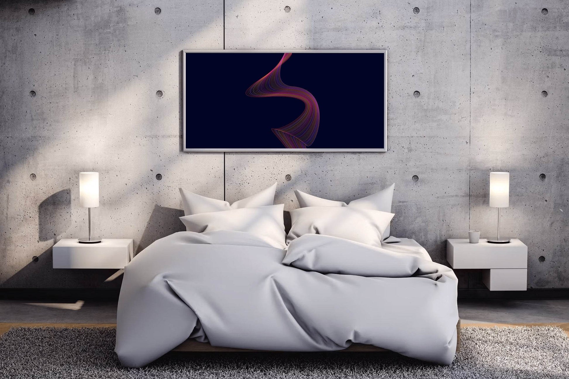 Technology Wave Lines Abstract Wall Art - beink online art store