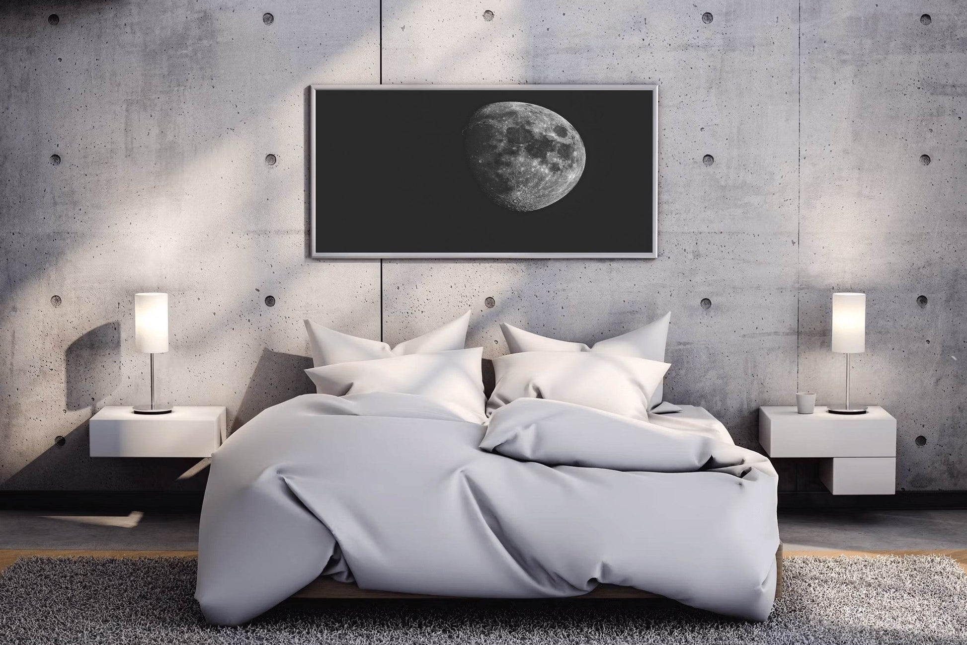 Full Moon Black & White Wall Art - beink online art store