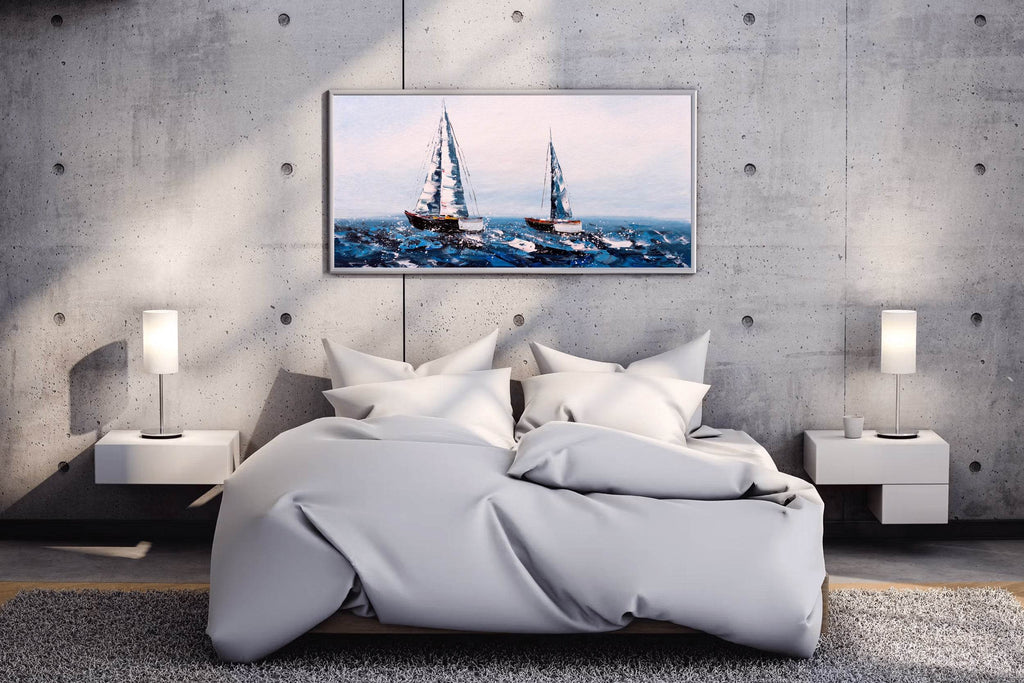 Watercolor Painting of Sailboats Wall Art - beink online art store