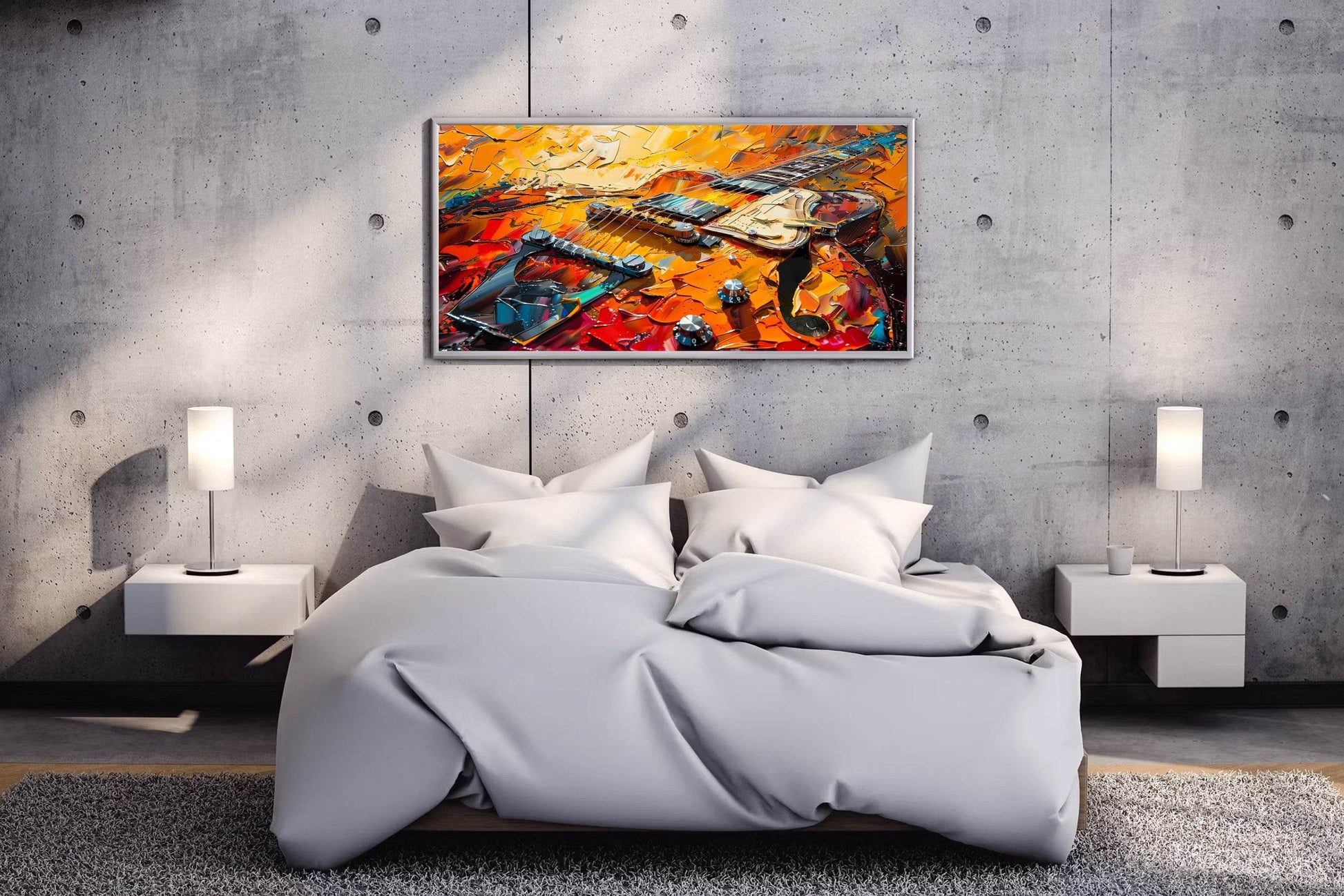 Broken Guitar Oil Painting Wall Art - beink online art store