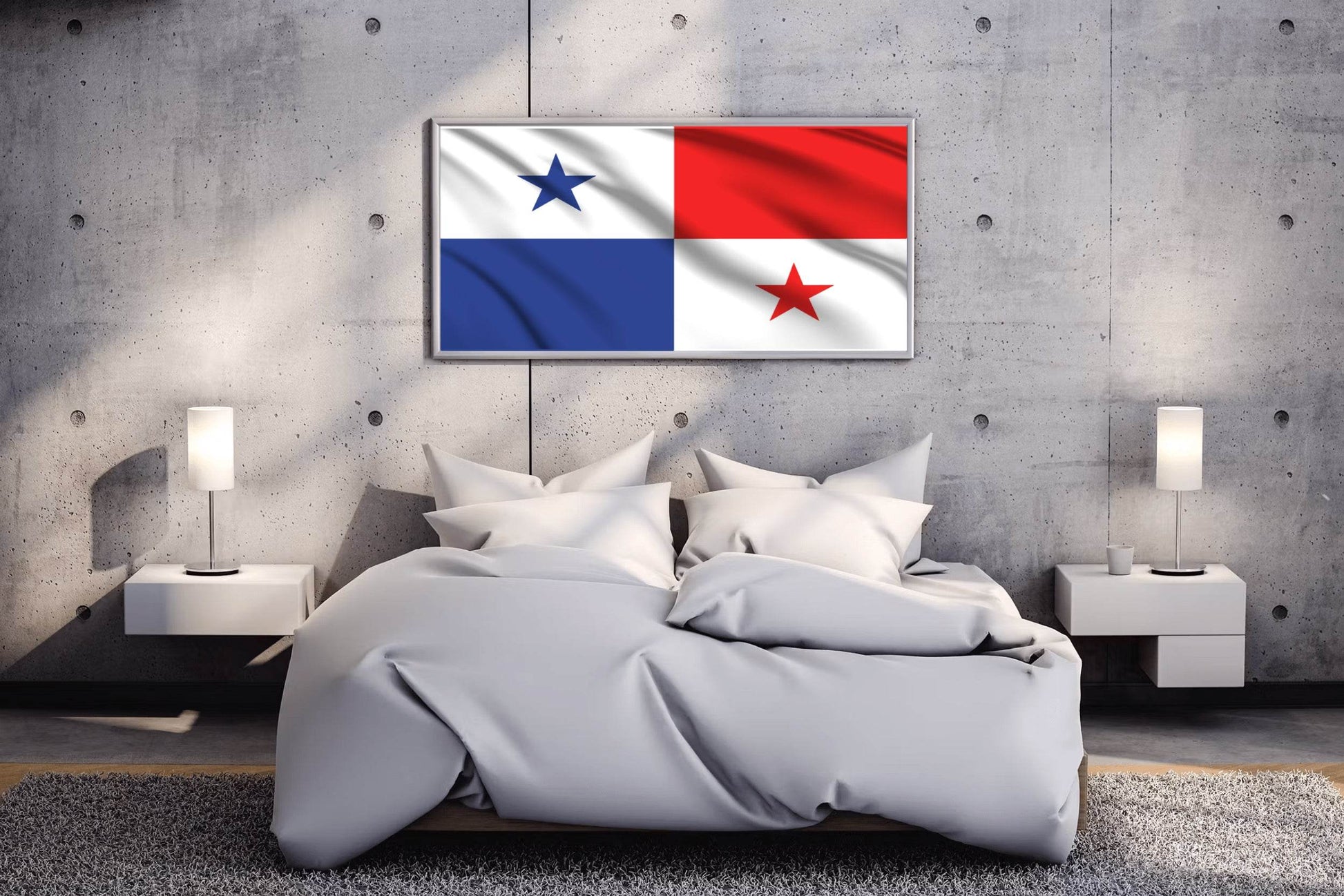 Panama National Flag Wall Art - beink online art store