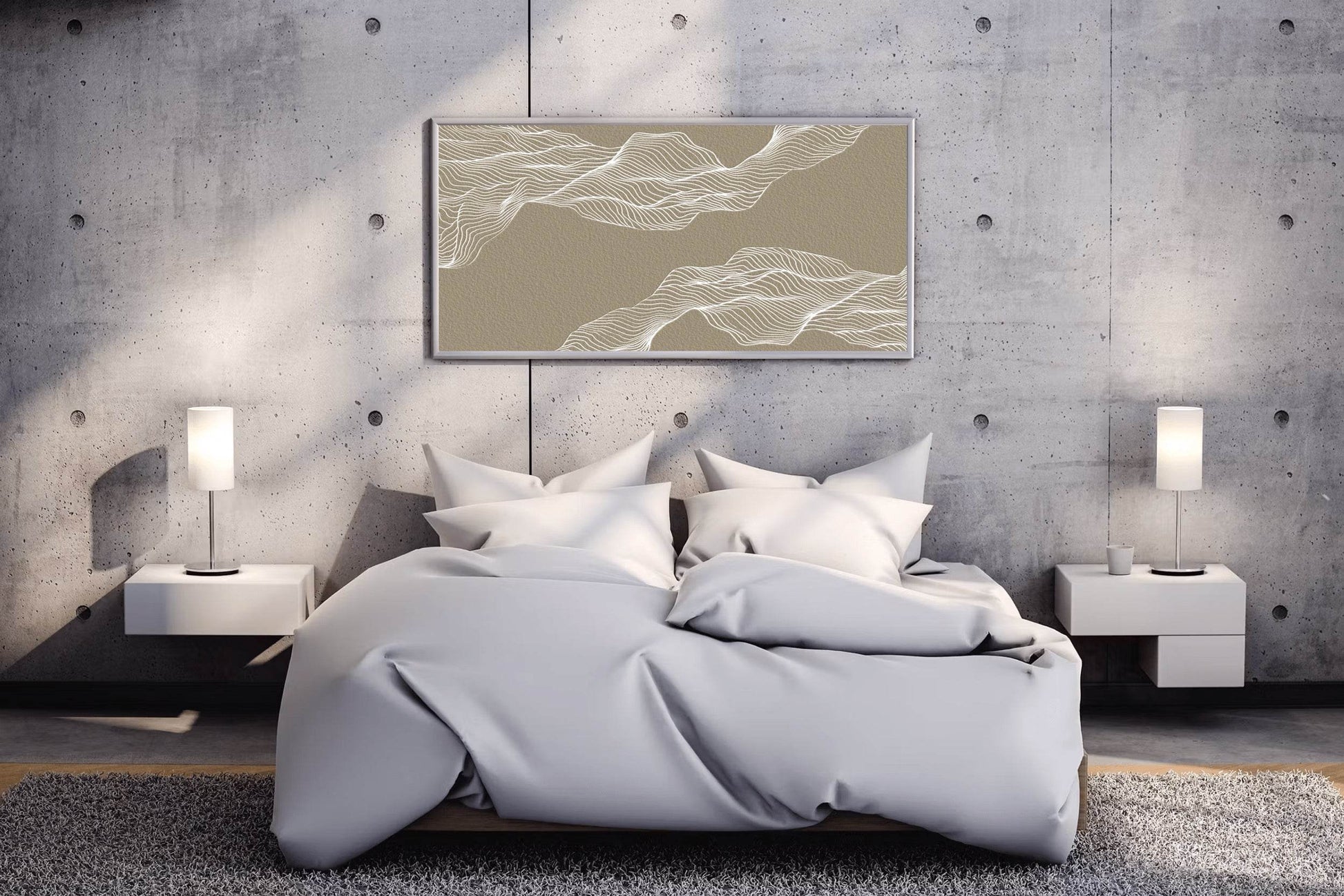 Wavy Vector Drawing Abstract Wall Art - beink online art store