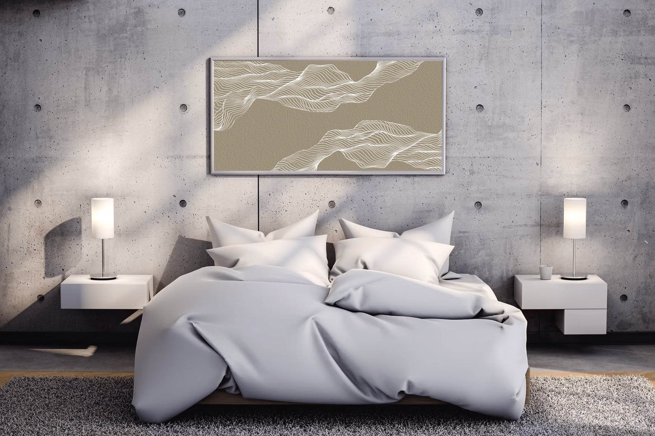 Wavy Vector Drawing Abstract Wall Art - beink online art store