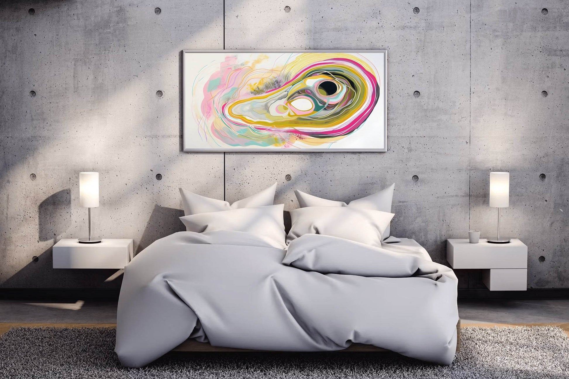Oil and Pencil on Thick Paper Abstract Wall Art - beink online art store