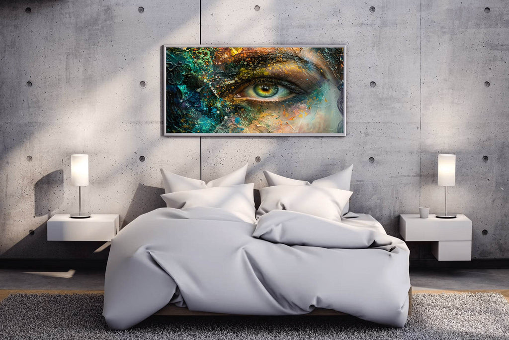 Closeup of Women Eye With Painted Face Digital Art - beink online art store