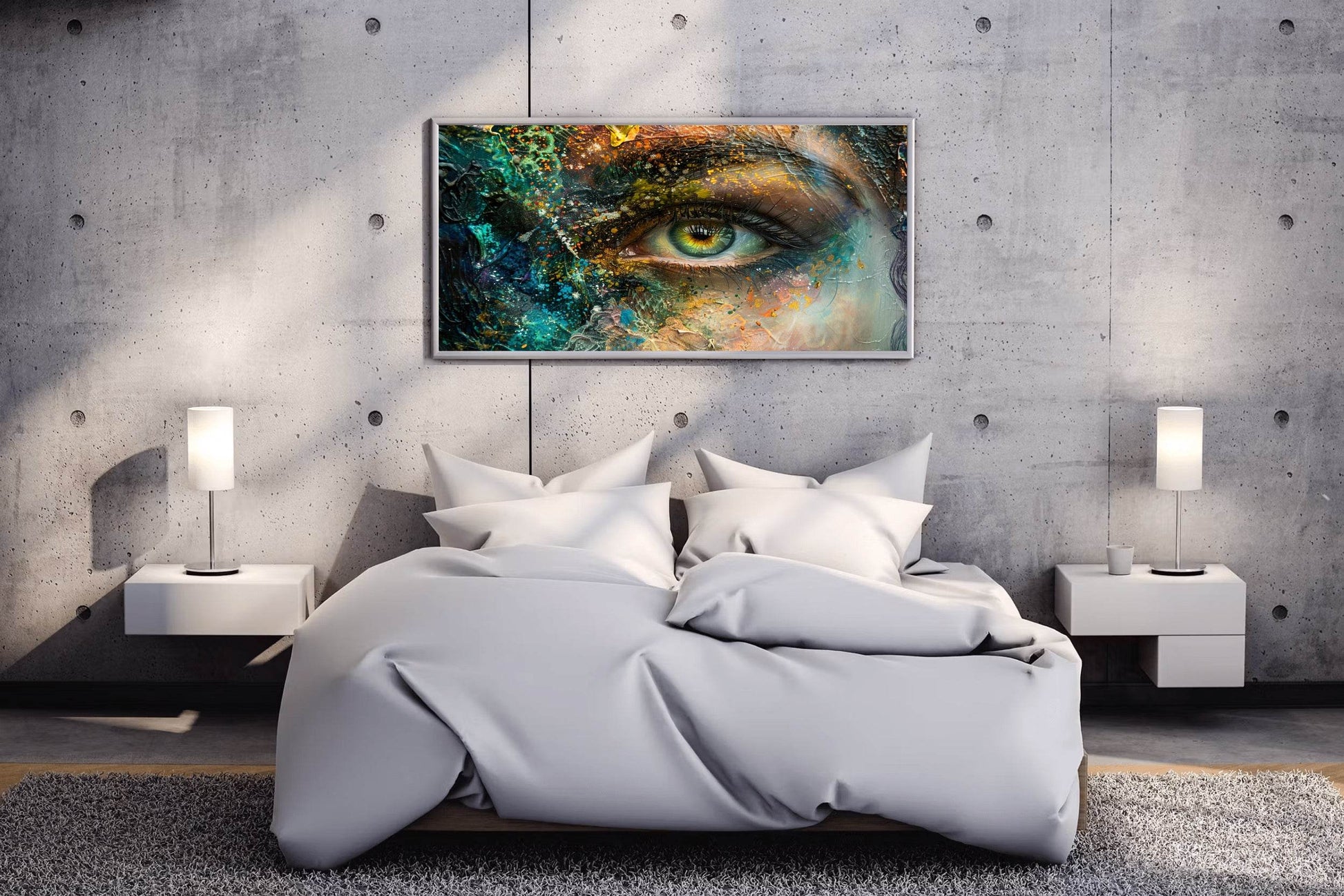 Closeup of Women Eye With Painted Face Digital Art - beink online art store