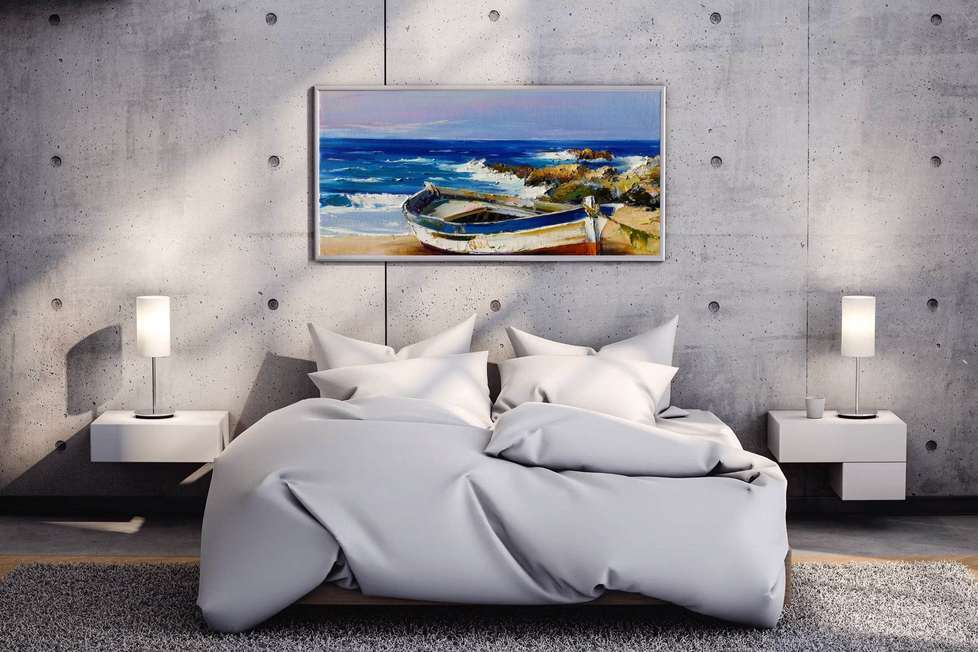 Color Boat on The Beach Wall Art - beink online art store