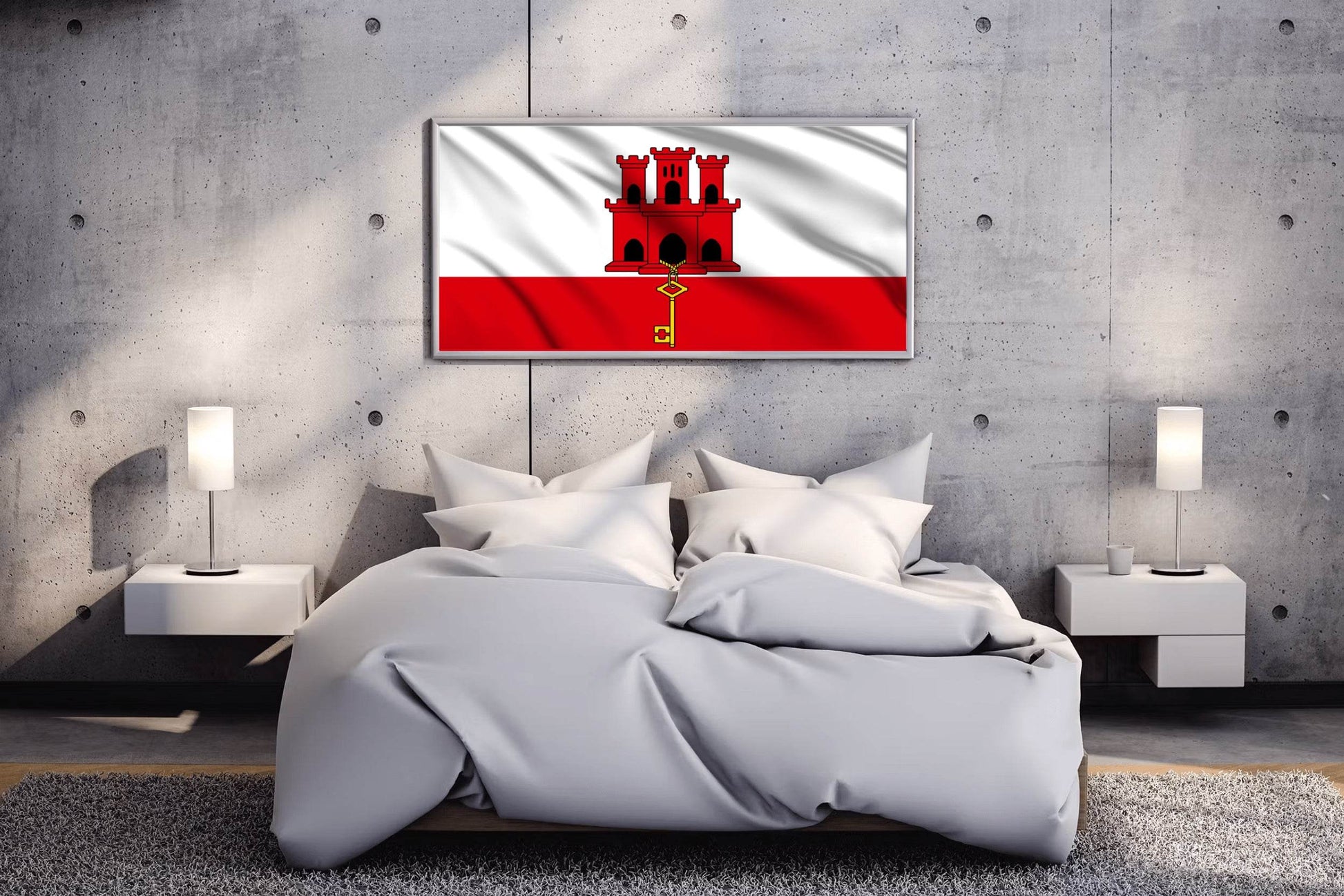 Gibraltar National Flag Wall Art - beink online art store