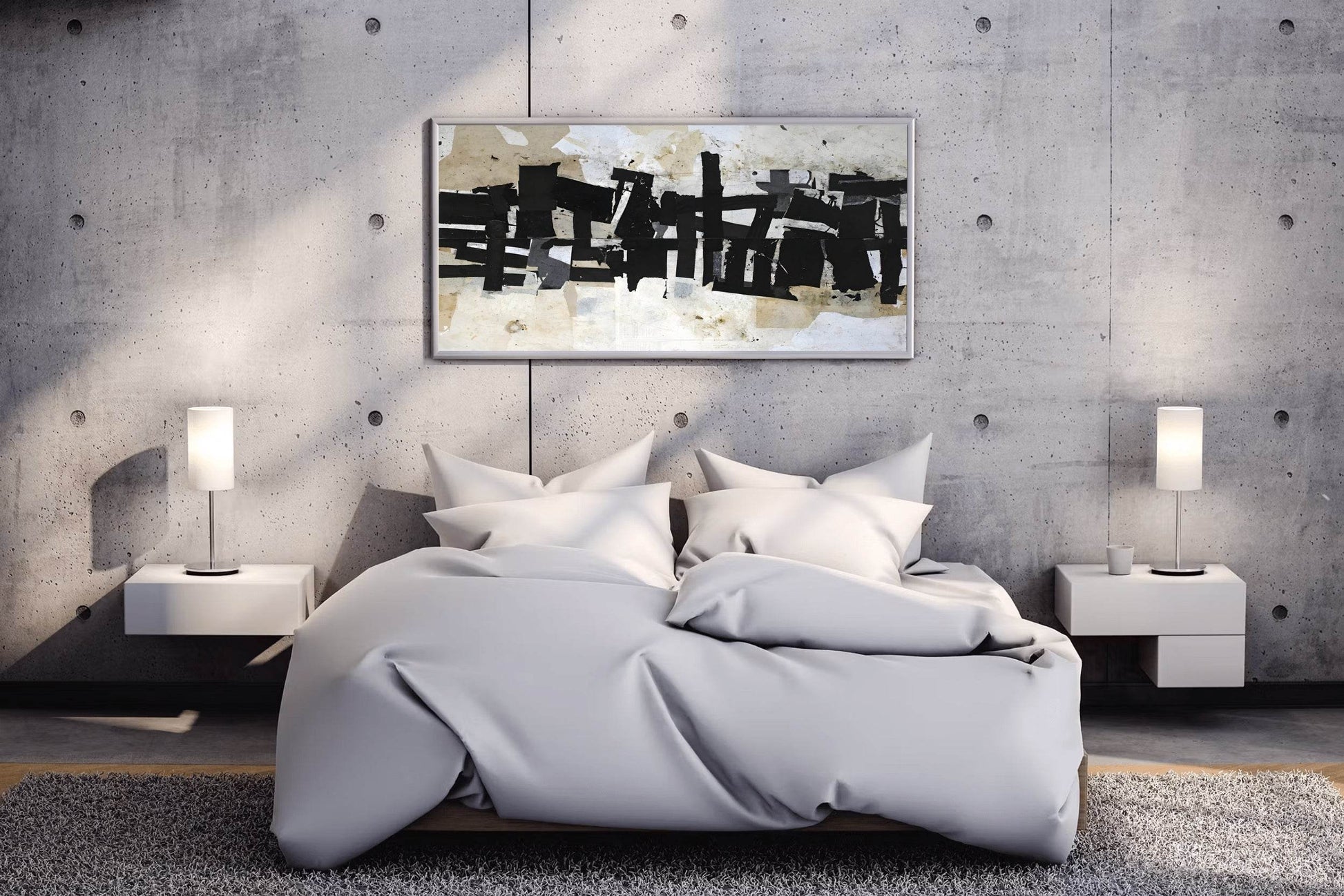 Black and White Chaos Modern Wall Art - beink online art store