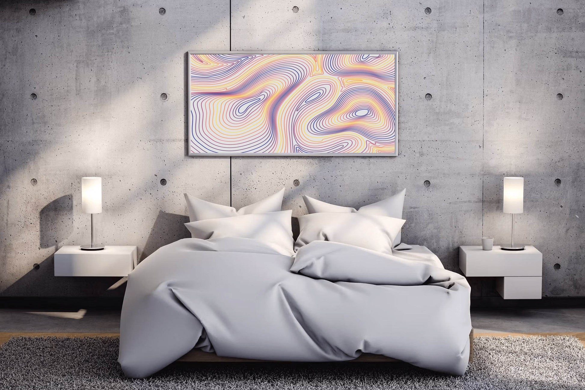 Colorful Hair Pattern Abstract Wall Art - beink online art store