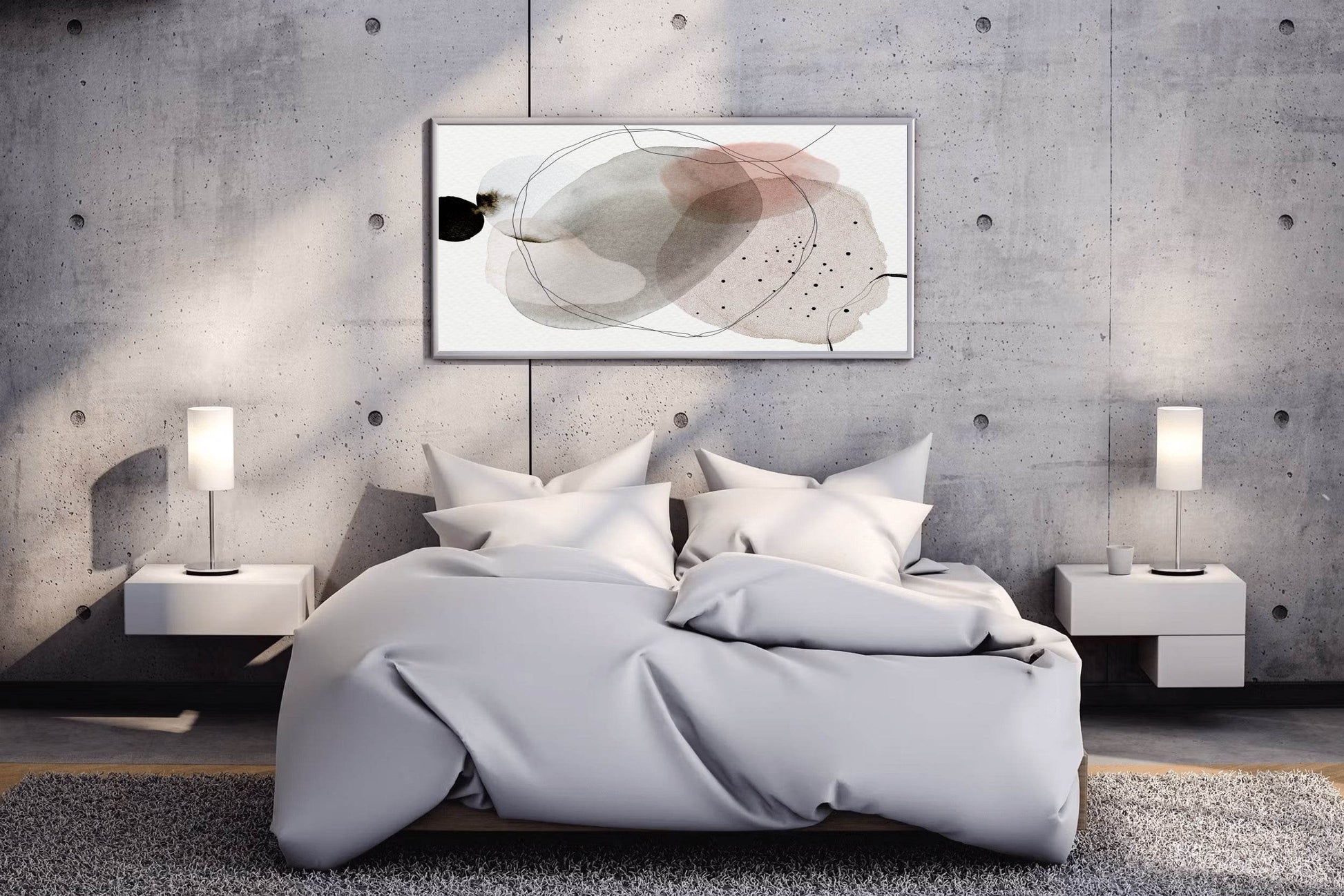 Handdrawn Watercolor Shapes Abstract Wall Art - beink online art store