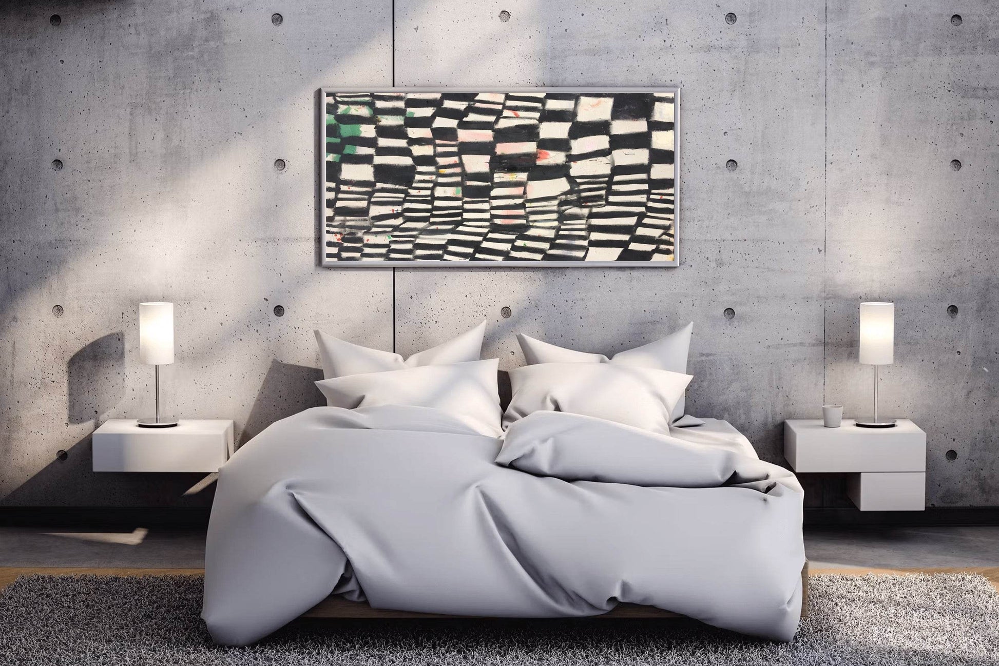 Black and White Geometric Abstraction Wall Art - beink online art store