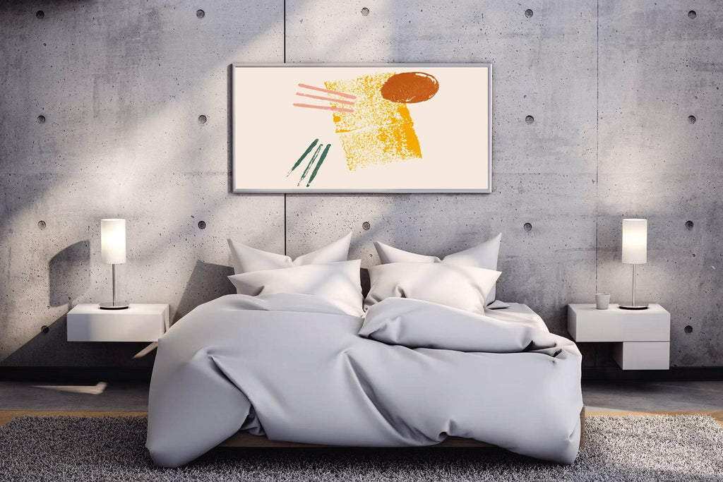 Yellow Block Paint Abstract Wall Art - beink online art store