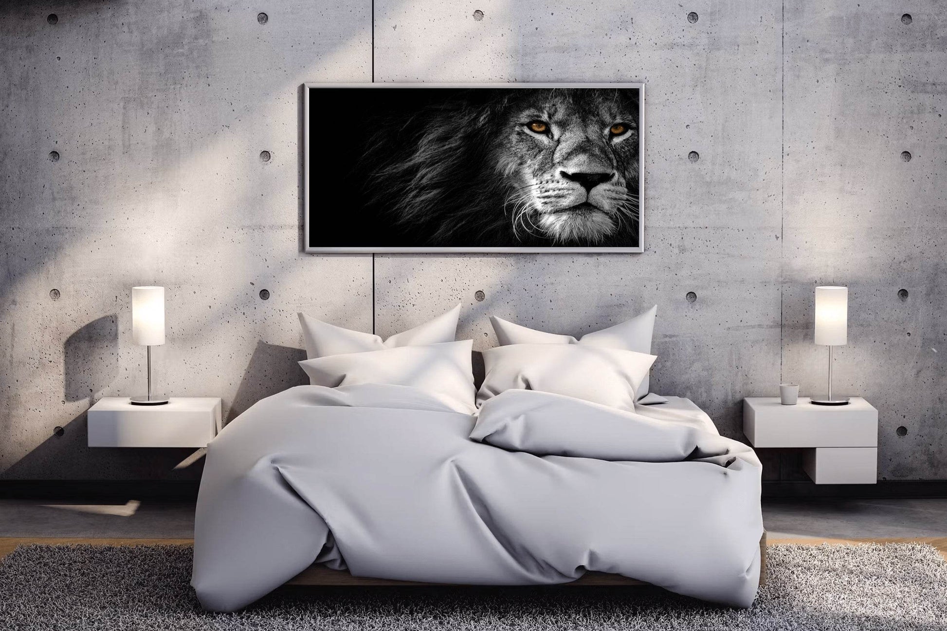 Barbary Lion Black & White Wall Art - beink online art store