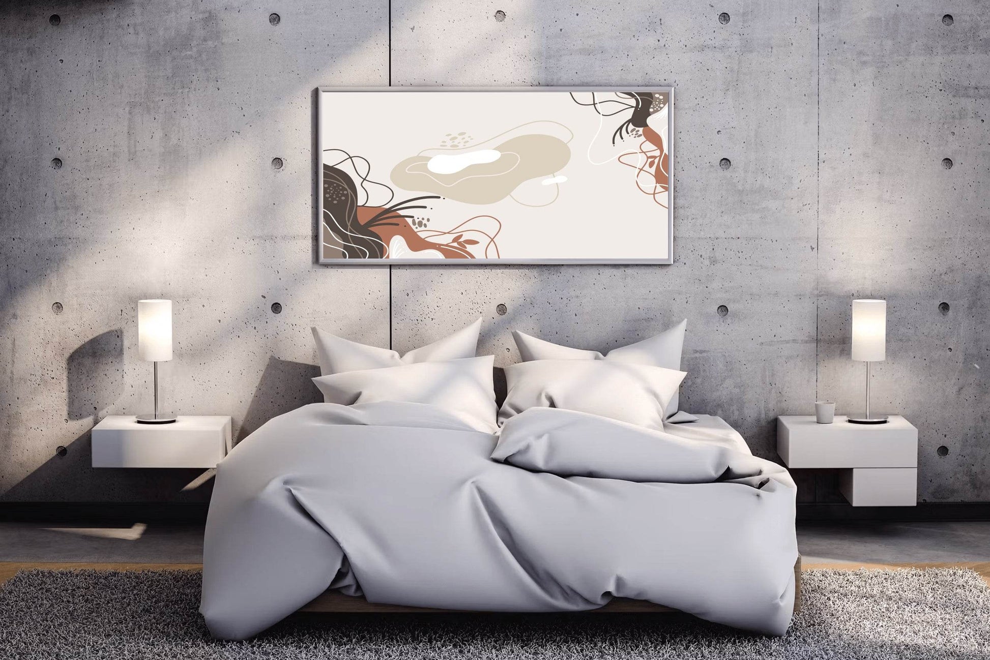 Drawing of Soft Plant Vector Abstract Wall Art - beink online art store