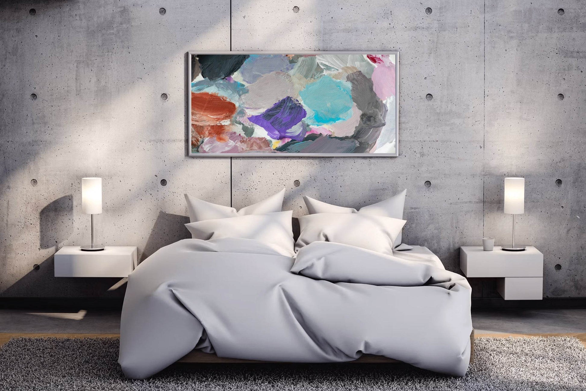 Colorful Acrylic Brush Stroke Background Abstract Wall Art - beink online art store