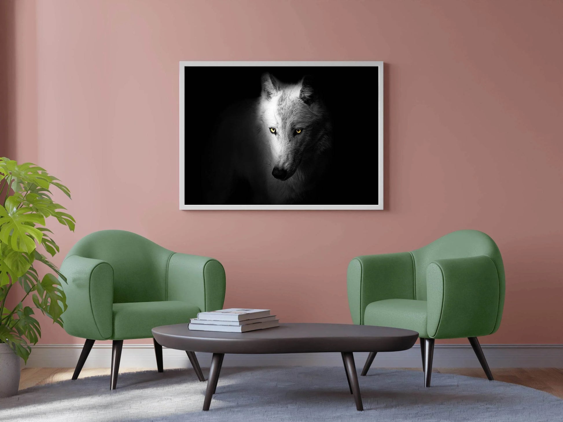 Arctic Wolf Black & White Wall Art - beink online art store