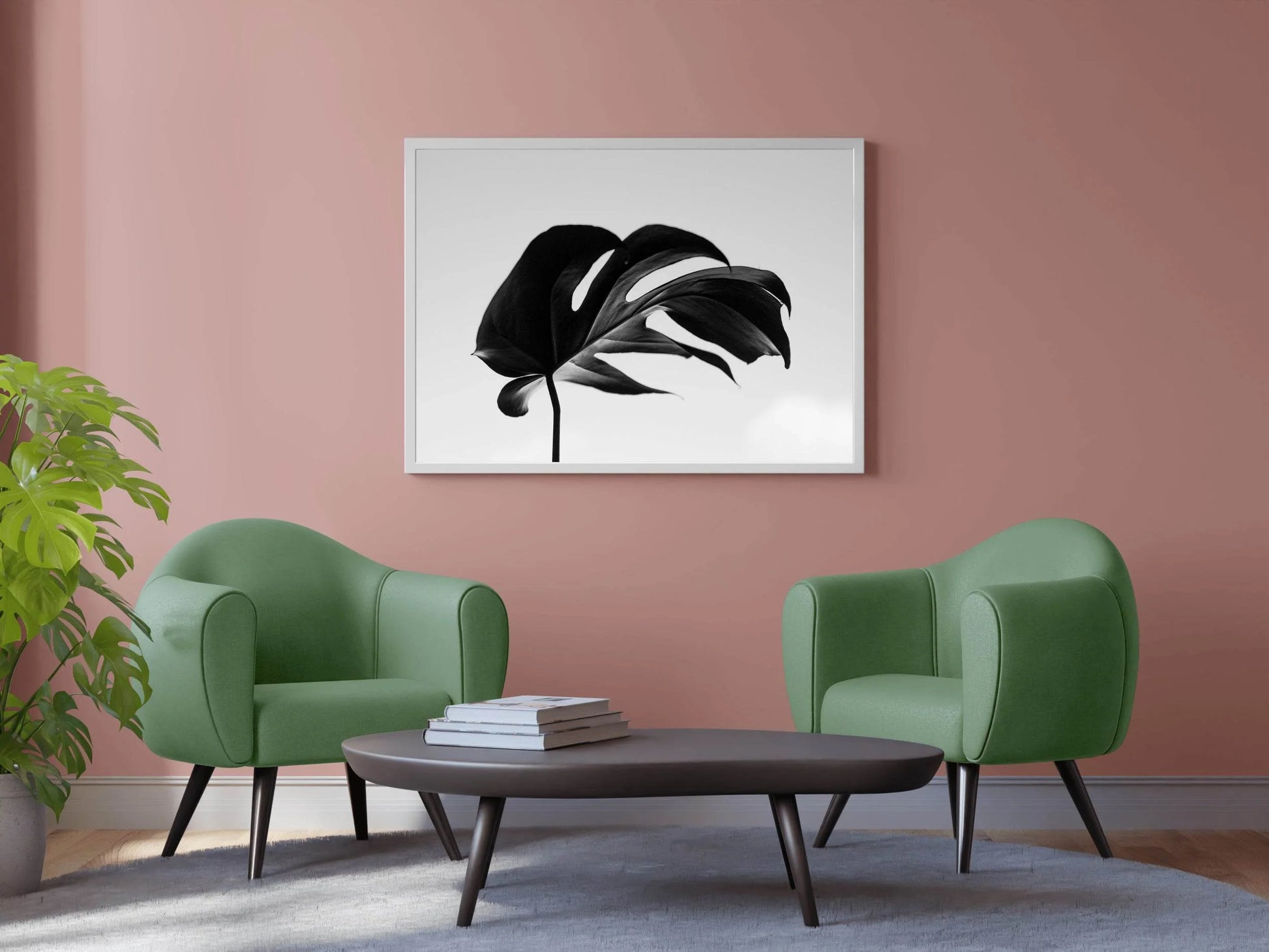 Monstera Deliciosa Black & White Wall Art - beink online art store