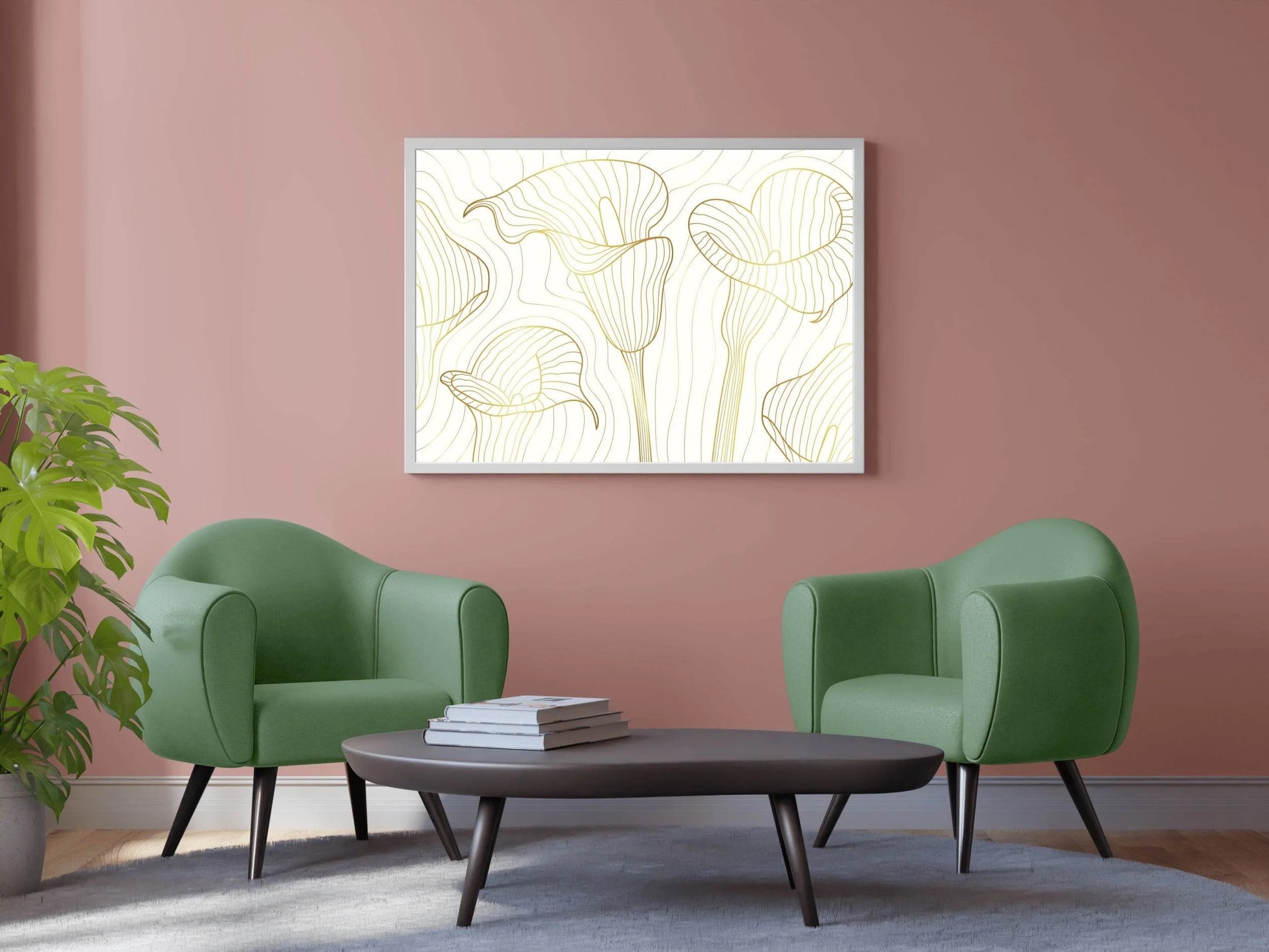 White Trumpet Flower Branch Wall Art - beink online art store