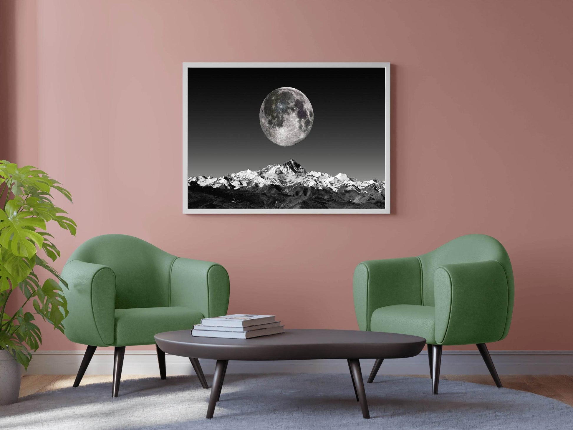 Full Moon Black & White Wall Art - beink online art store