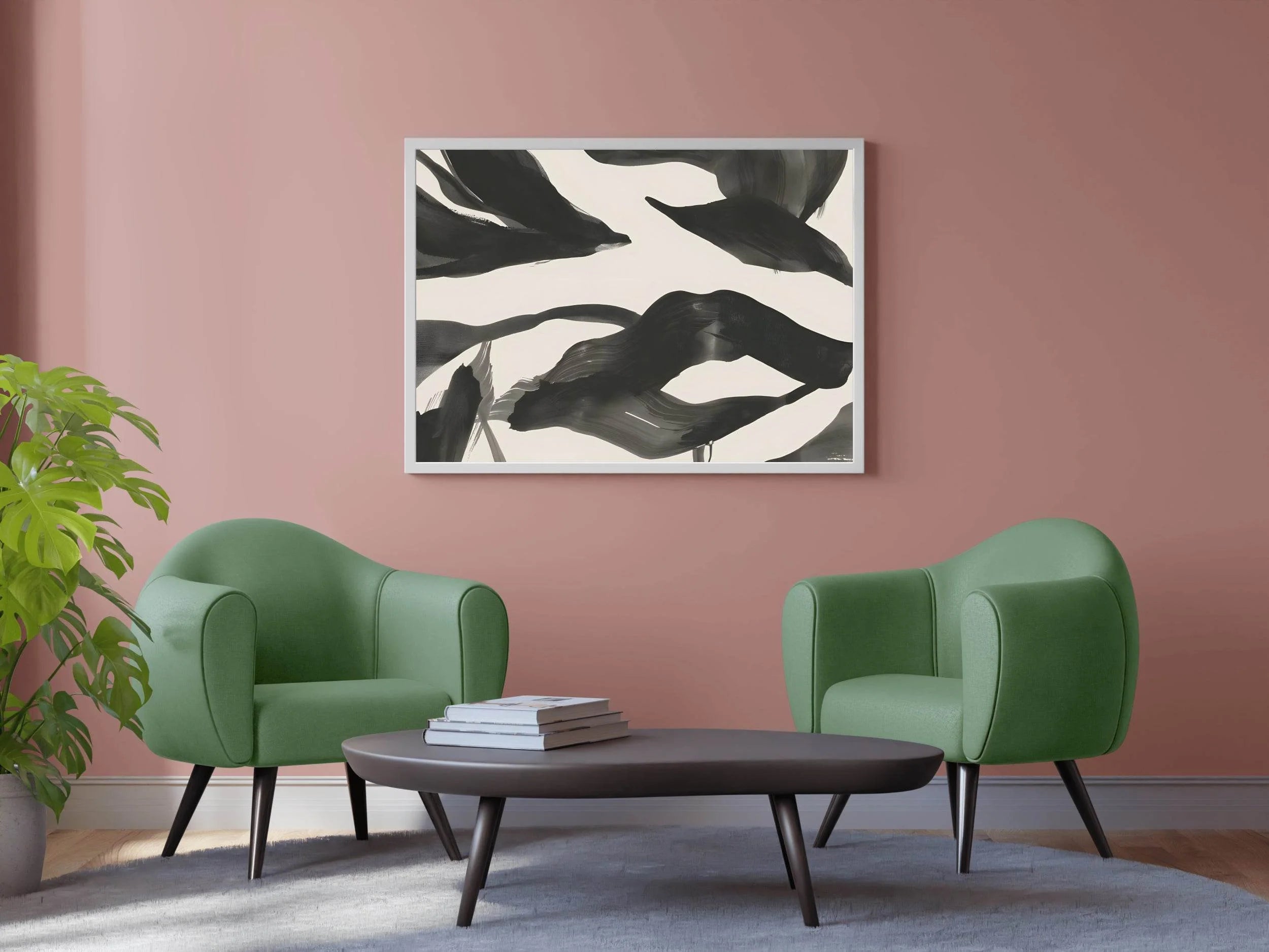 Dark Currents- Fluid Movement of the Black Lines Wall Art - beink online art store