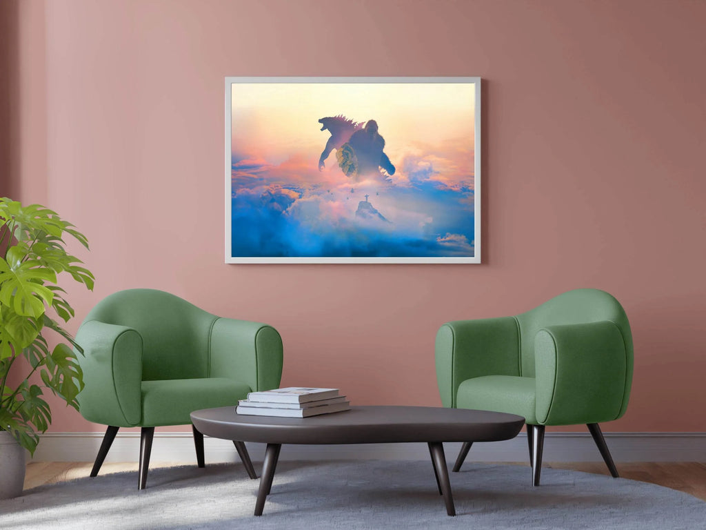 Godzilla vs Kong Fight Scene Wall Art - beink online art store