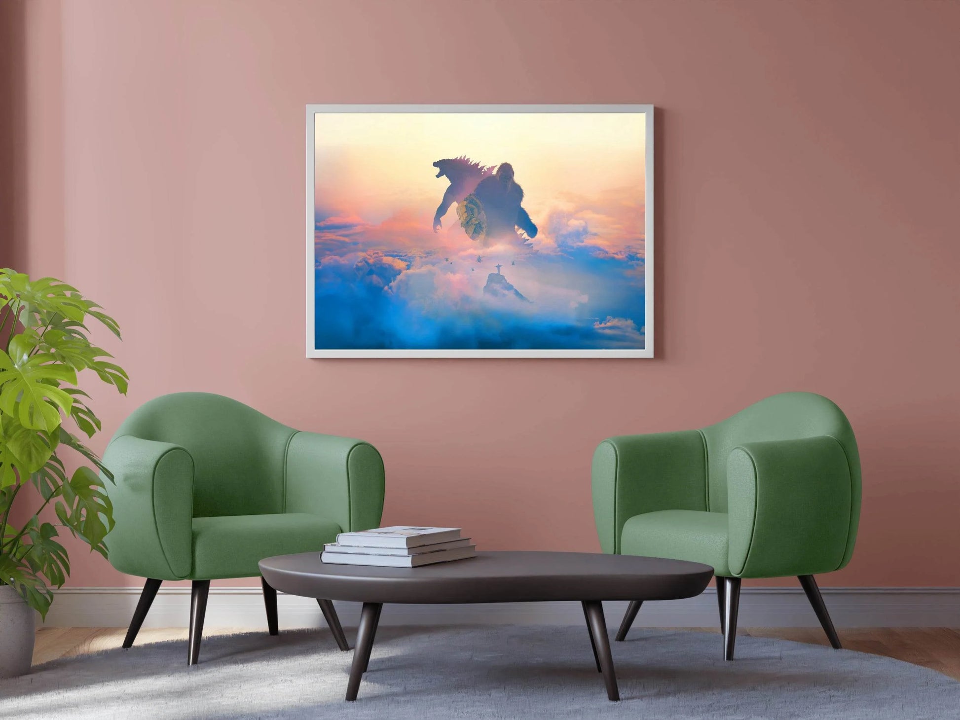 Godzilla vs Kong Fight Scene Wall Art - beink online art store