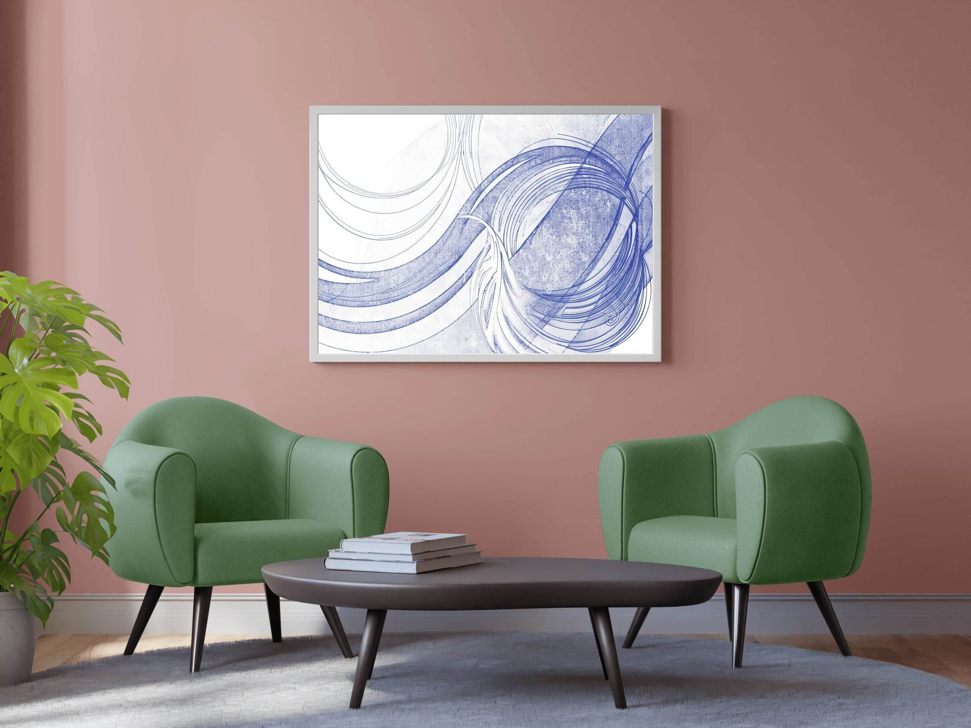 Blue Digital Abstract Wall Art - beink online art store