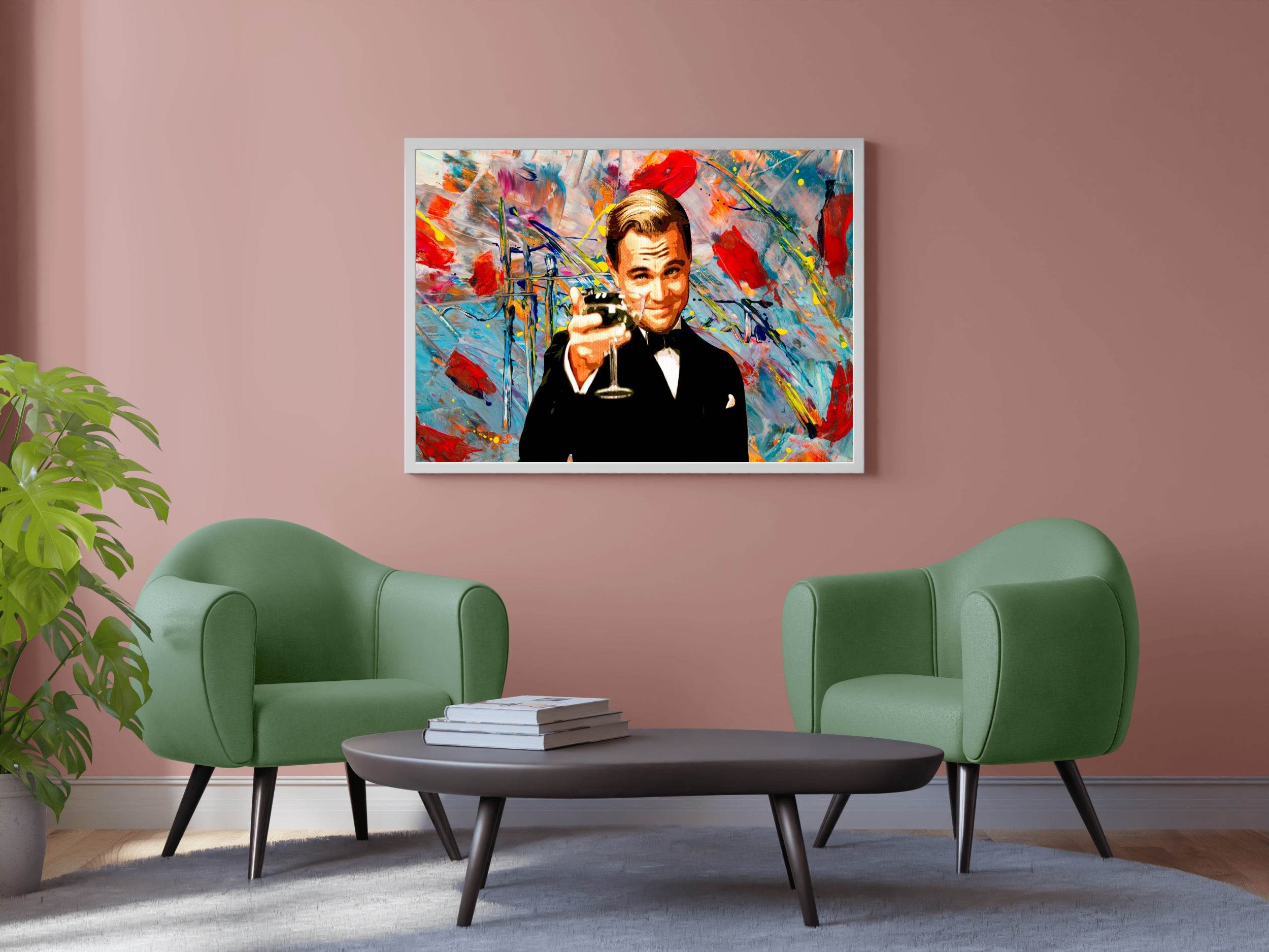 Leonardo DiCaprio Painting With Brush Strokes Background - beink online art store