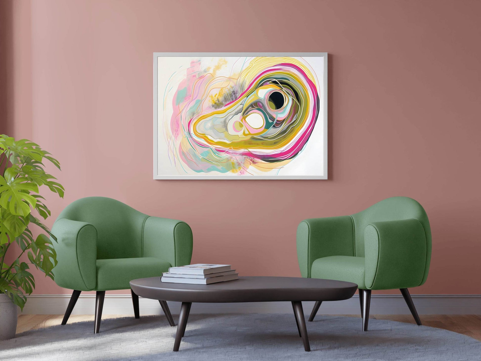 Oil and Pencil on Thick Paper Abstract Wall Art - beink online art store