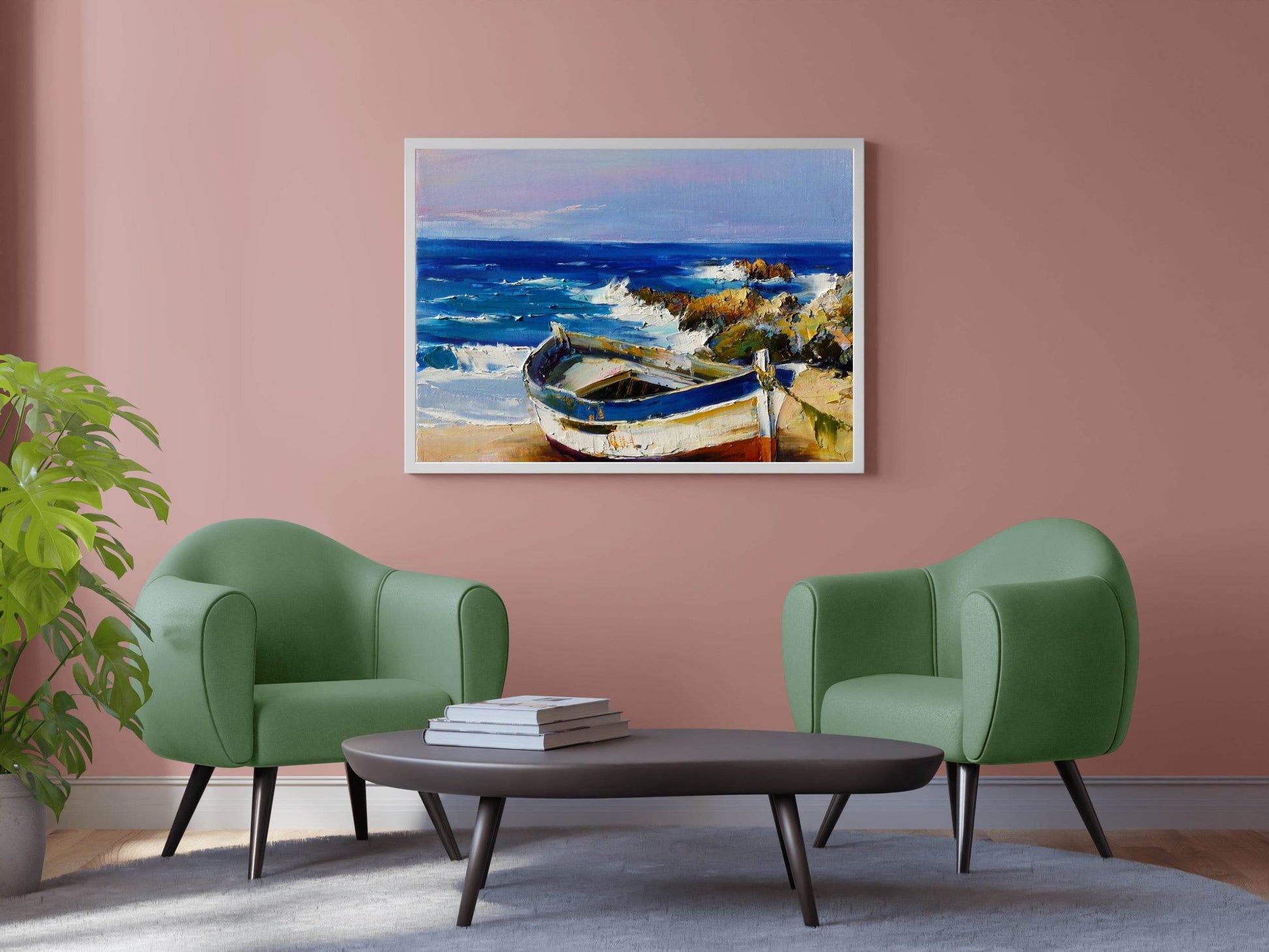 Color Boat on The Beach Wall Art - beink online art store