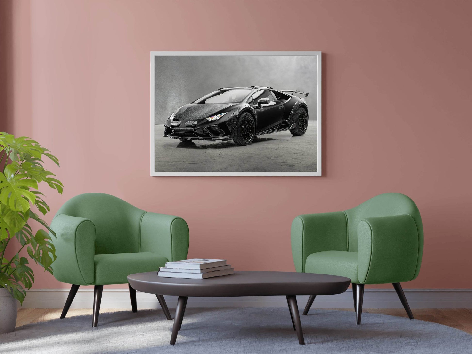 Lamborghini Huracan Black & White Wall Art - beink online art store