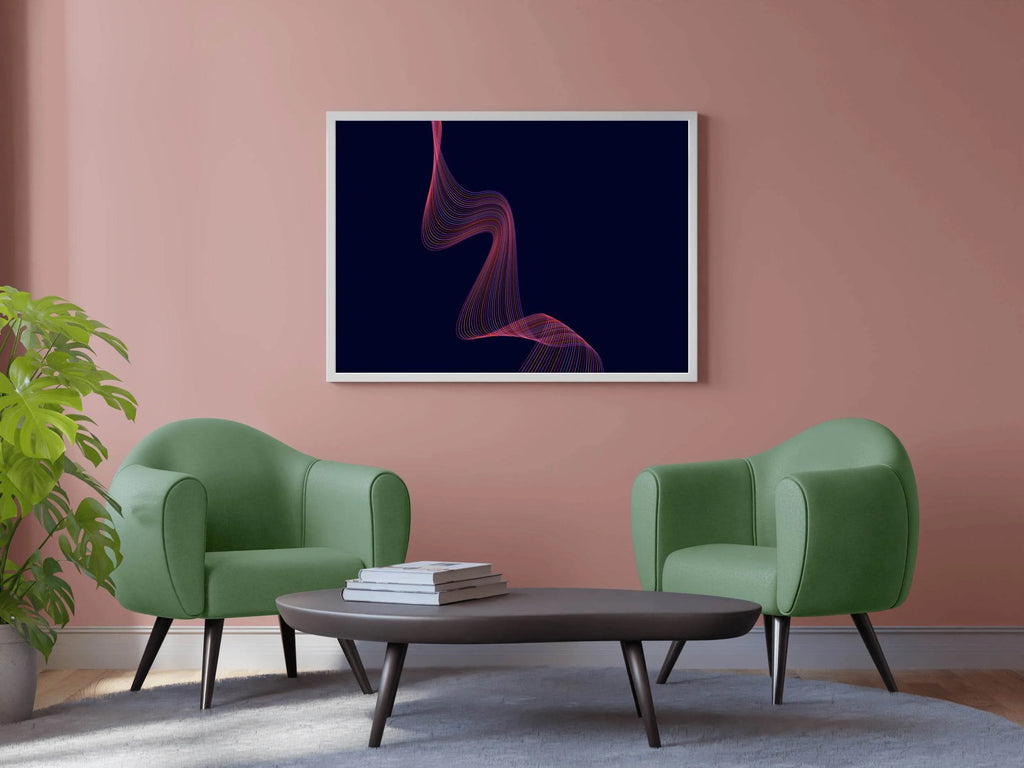 Technology Line Wave Abstract Wall Art - beink online art store