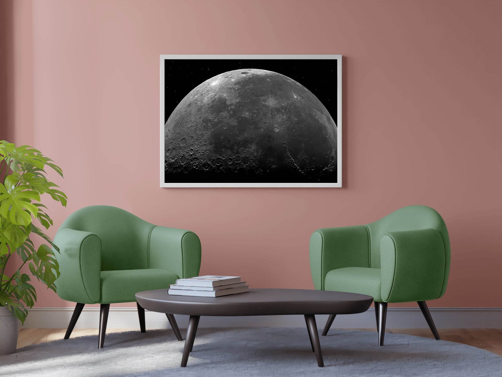 Moon Closeup Black & White Wall Art - beink online art store