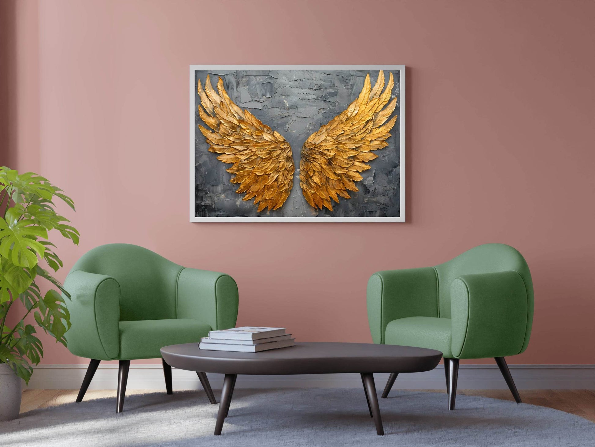 Golden Wings Painting Wall Art - beink online art store