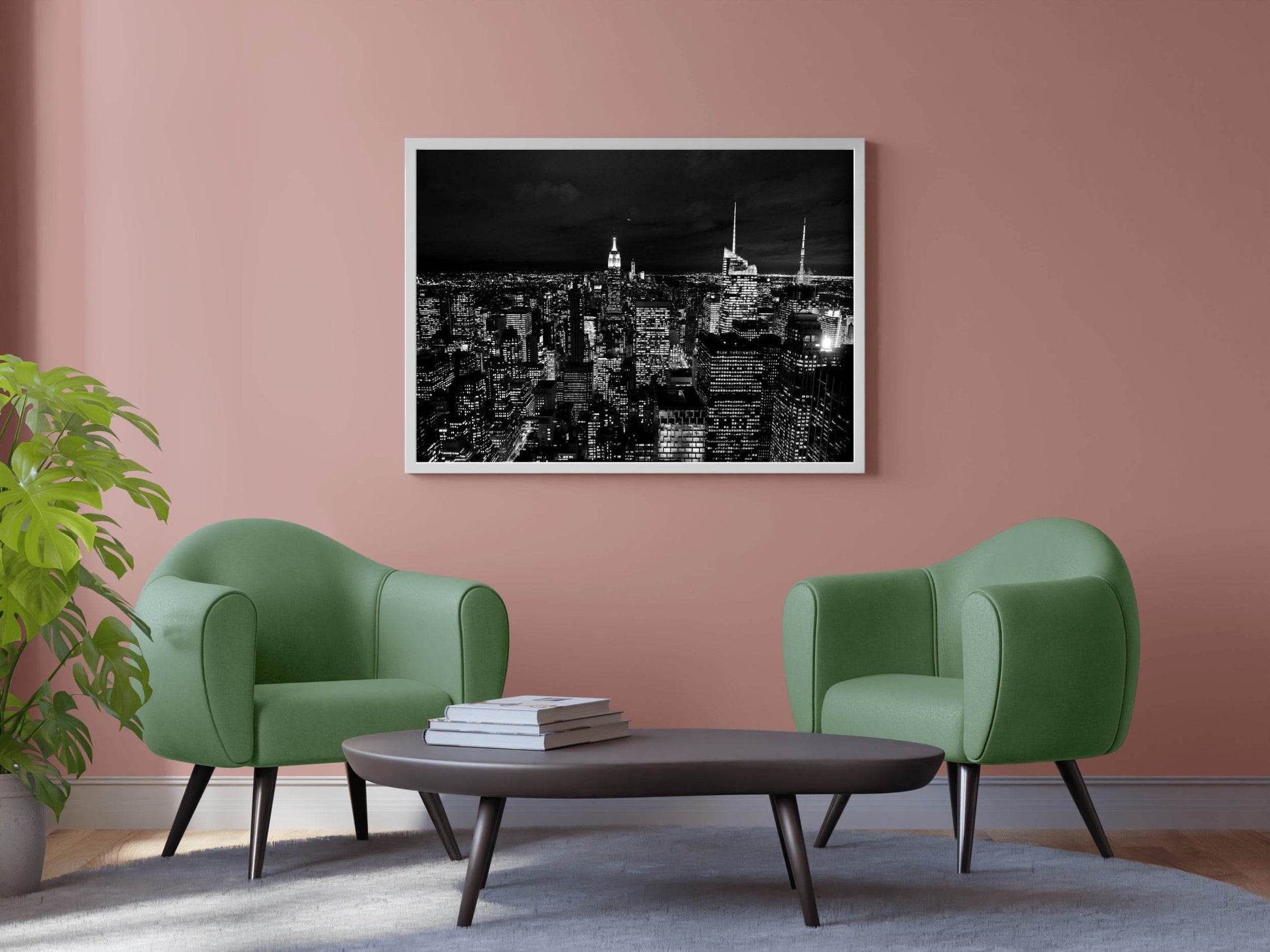 New York City Night Black & White Wall Art - beink online art store