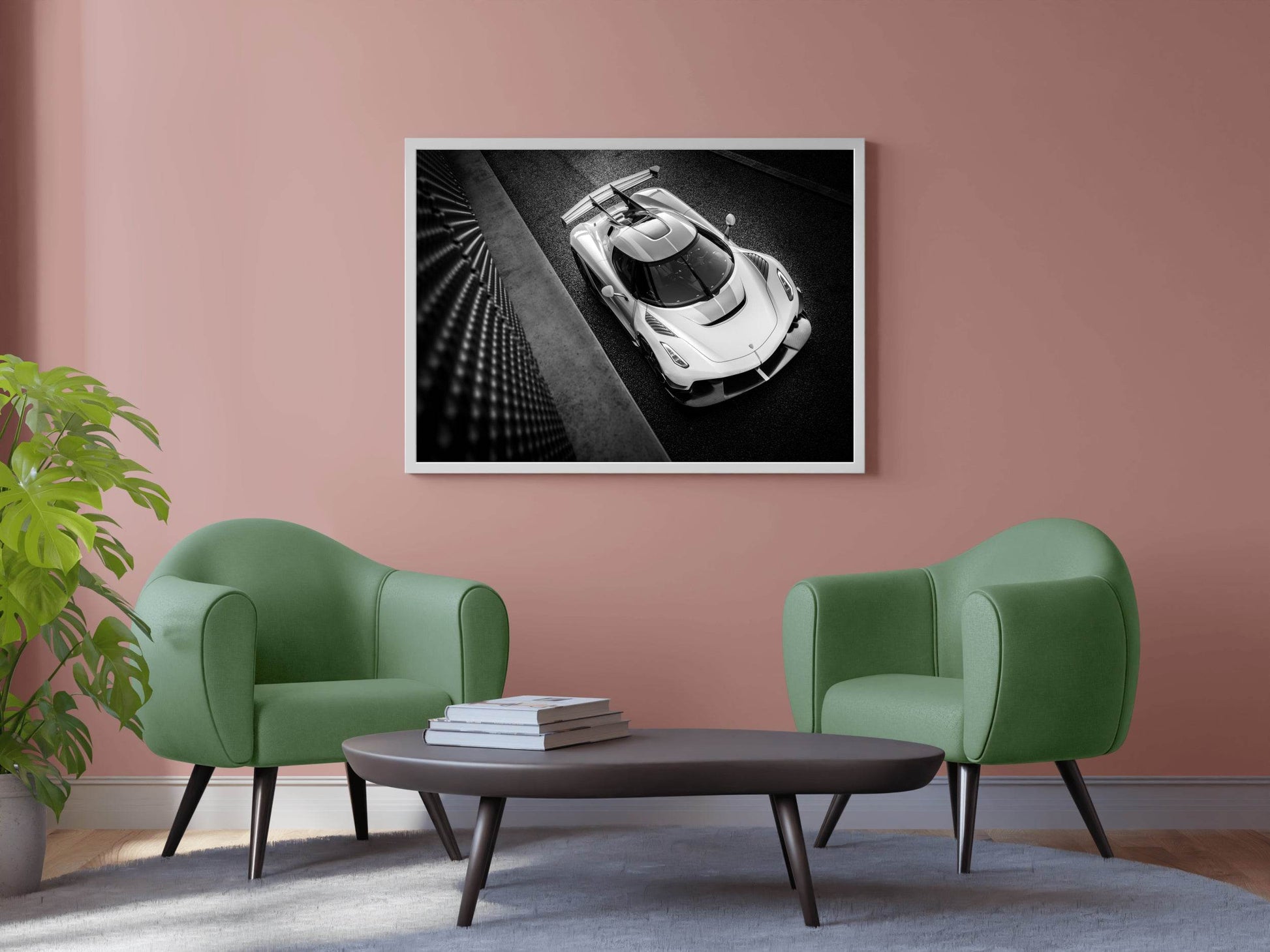 Koenigsegg Jesko Sport Car Black & White Wall Art - beink online art store