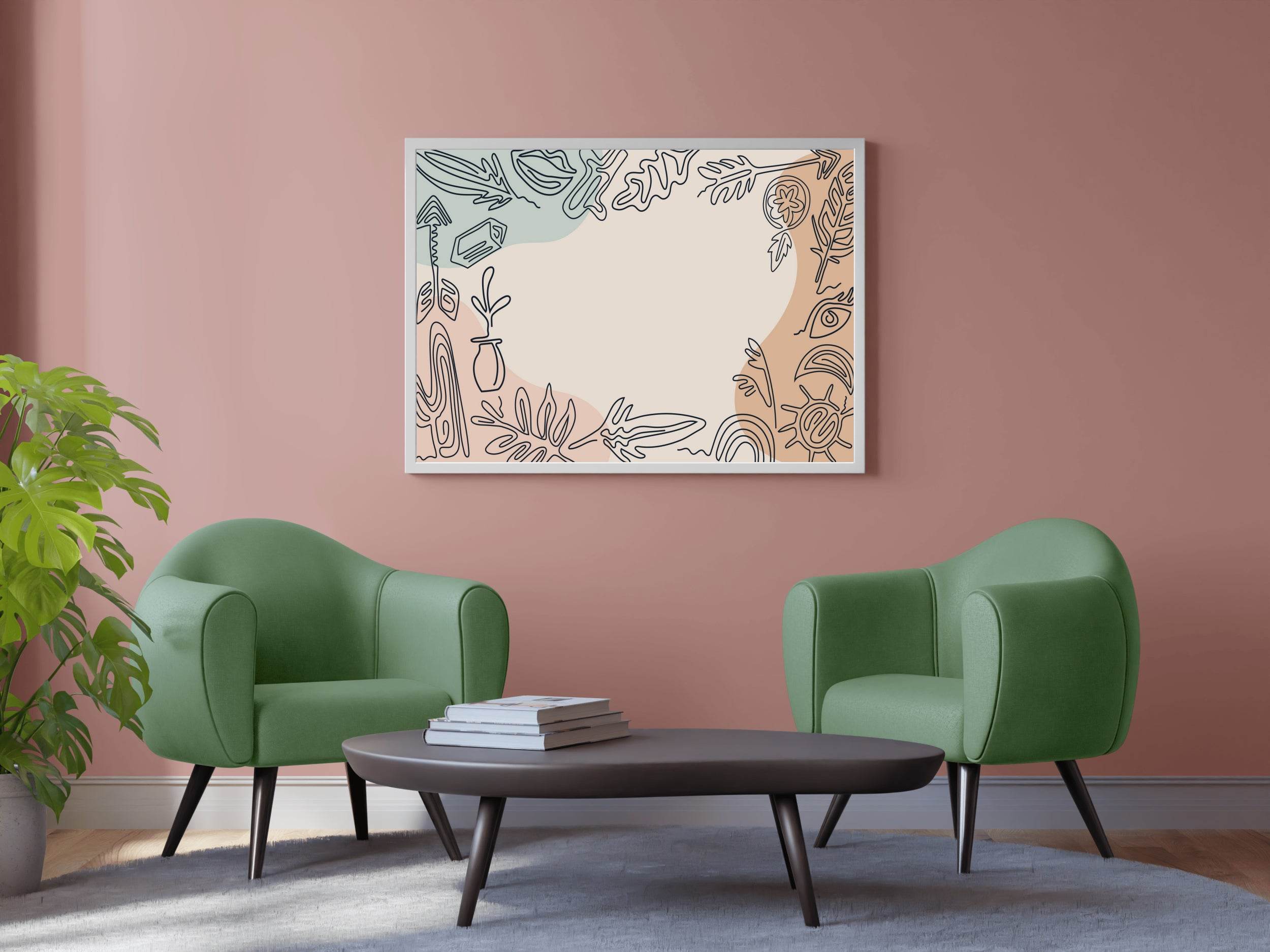 Patterned Frame Line Art - beink online art store